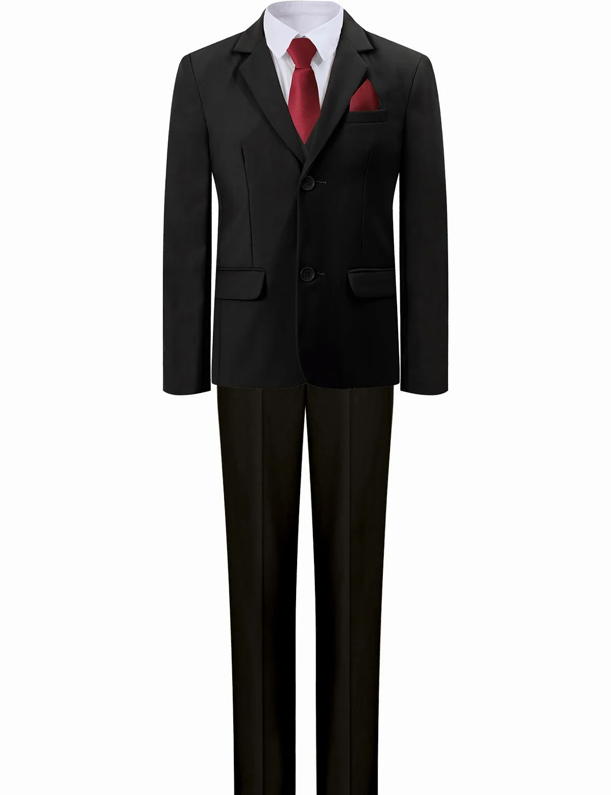 mintgreen 6pcs Ensemble de Costumes de Garçons, Blazer et Pantalon et Gilet et Chemise et Cravate avec Carré de Poche, 7-12 Ans