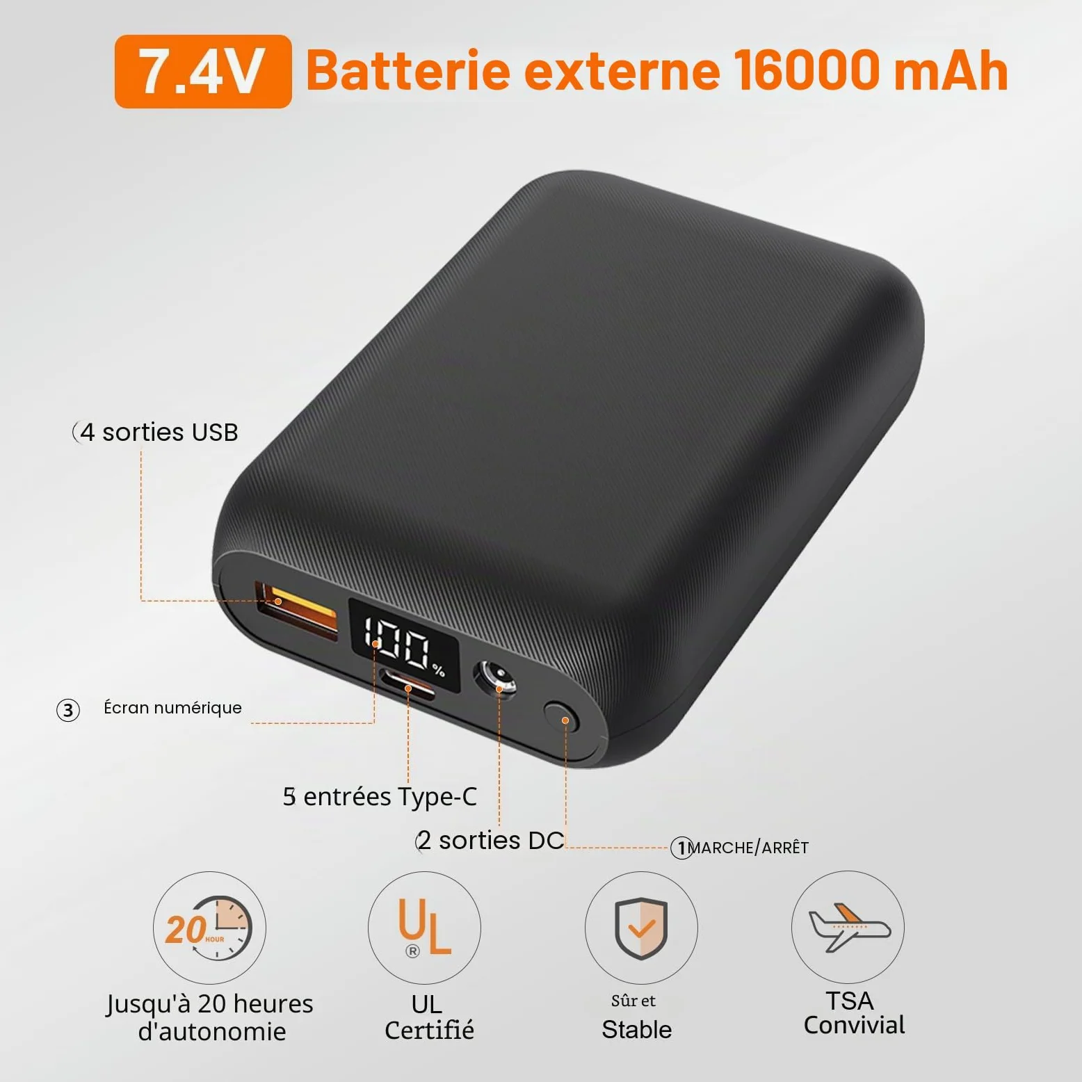 Gilet Chauffant Femme avec Batterie Incluse de 16000mAh 7.4V, Gilets Chauffant Polaire avec 9 Zones Chauffantes pour Hiver, Gilet Chauffants pour Sports en Plein Air-M