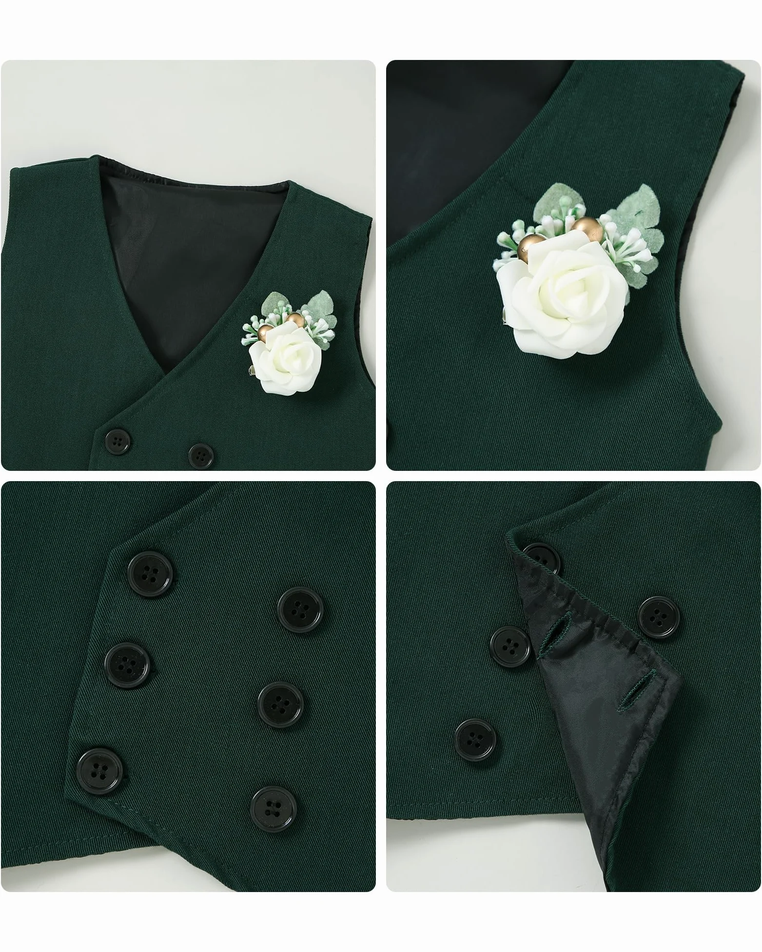 ZOEREA Bébé Garçon Gentleman Smoking Vêtements Ensembles, Enfant Mariage Baptême Tenue Costume Haut Chemise+Gilet+Pantalon+Nœud Papillon+Corsage 1-5 Ans