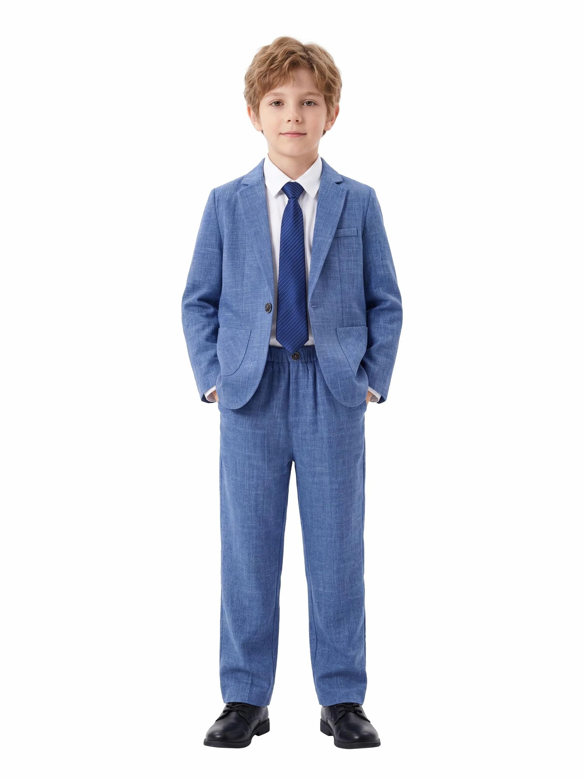 LOLANTA Costume Enfant, Ensemble 2 Pièces Garçons Tenues de Fête de Mariage Blazer et Pantalon, Tenue de Bal, 3-13 Ans