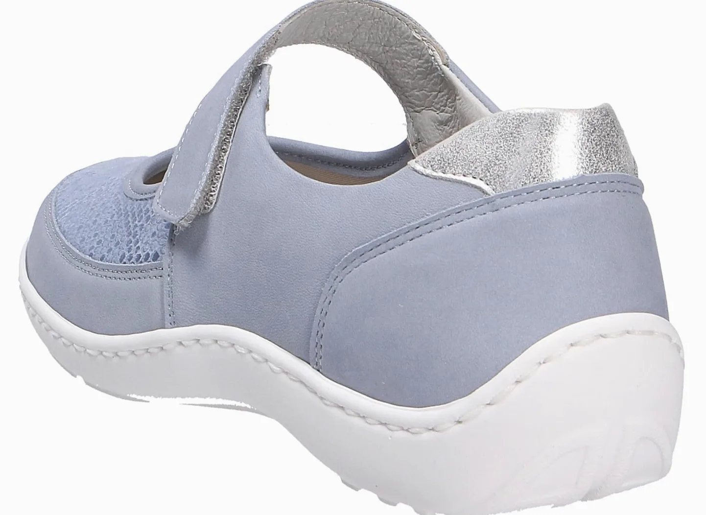 Waldläufer Henni-Soft Denver (cuir nubuck)/stretch crocus Sky Argento, largeur H 496H33-300-267 Bleu
