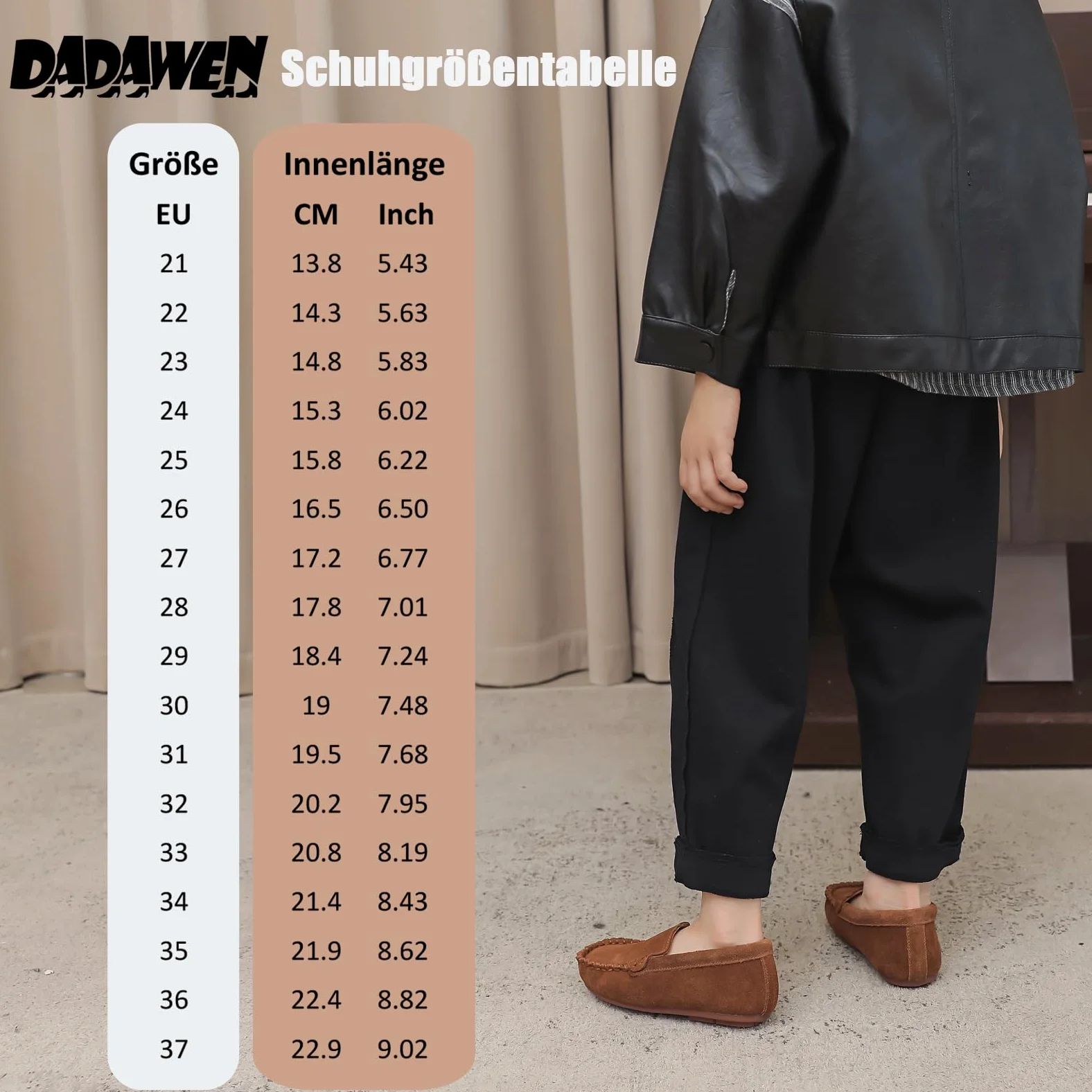 DADAWEN Garçon Classique Mocassins,Chaussure d'uniforme Scolaire Garçon Fille