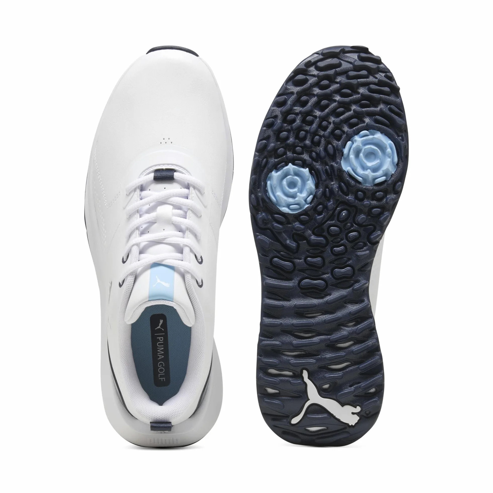 PUMA Chaussures de Golf Fusion Grip 6 Evo pour Homme, Blanc argenté, Pointure 42, Puma White Puma Silver, 42.5 EU