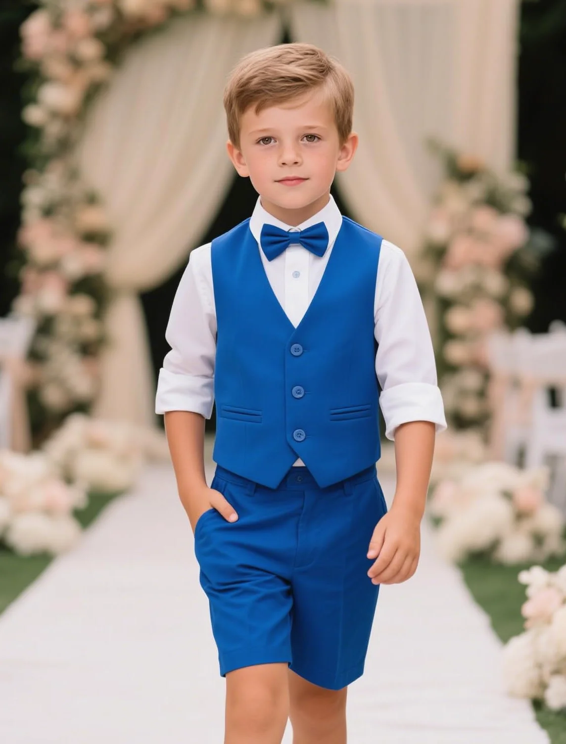 Costume 2 pièces pour garçon - Tenue de mariage - Gilet et pantalon - 3 à 16 ans