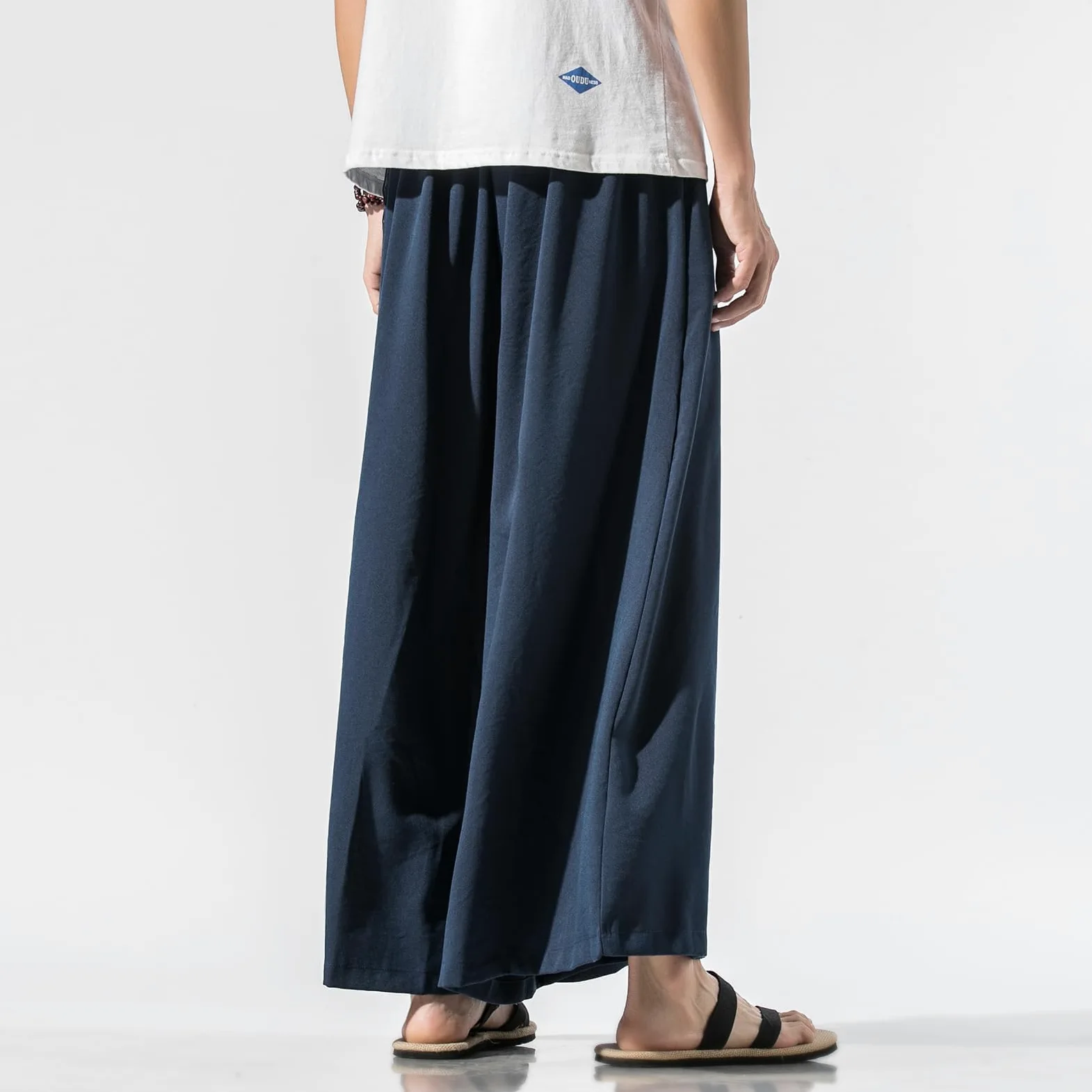 GURUNVANI Pantalon de yoga japonais à jambes larges pour homme, style hip-hop, baggy