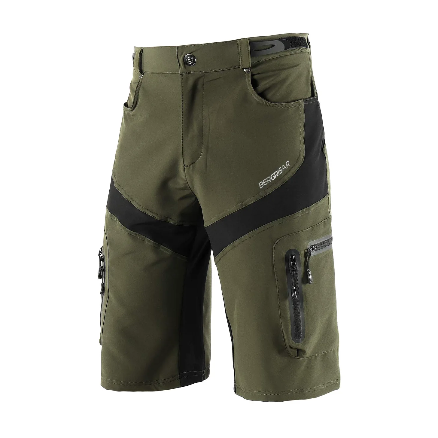 BERGRISAR Short de cyclisme pour homme avec poches zippées 1806BG