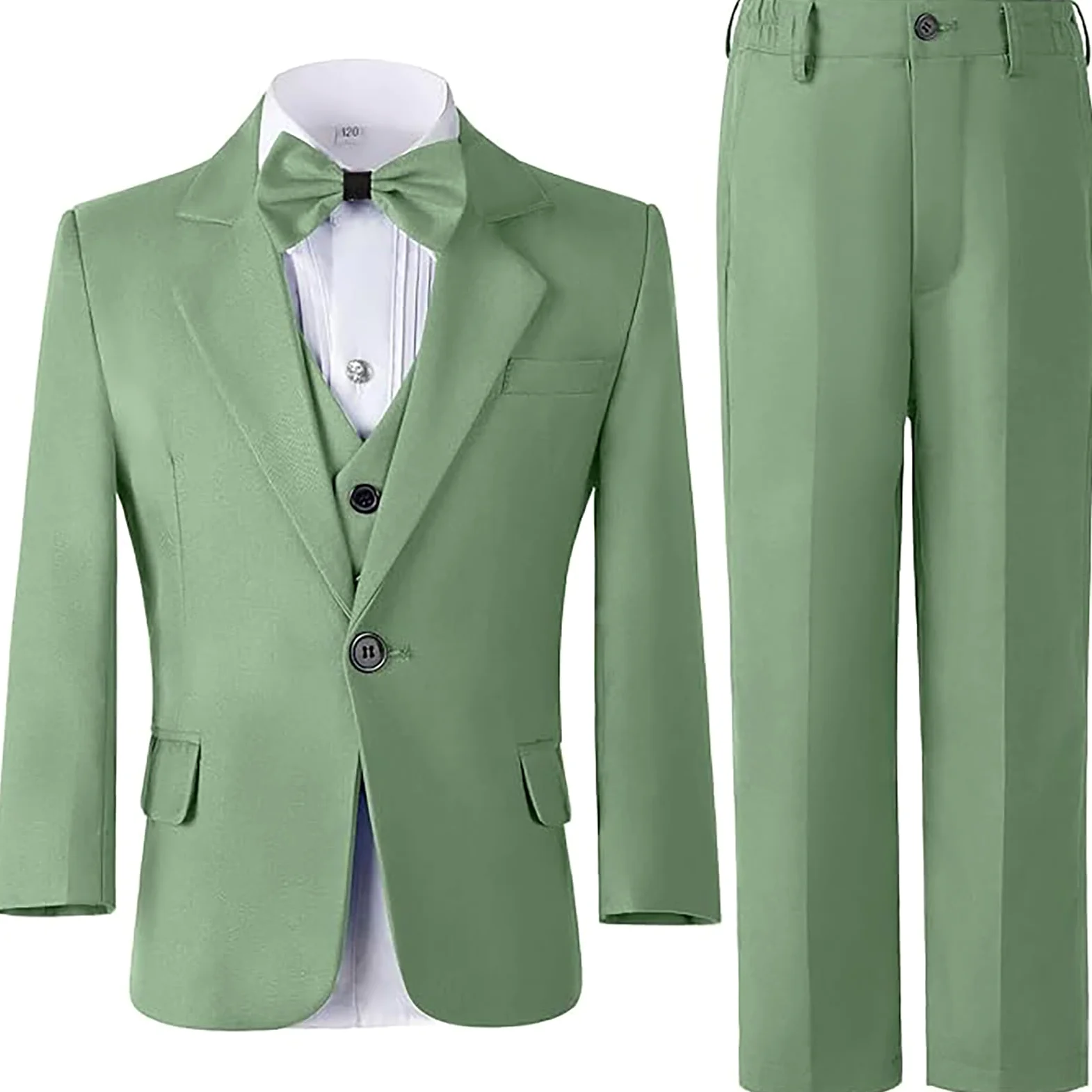 Costume de smoking 3 pièces pour garçon, coupe ajustée, costume de mariage à un bouton, blazer, pantalon, gilet