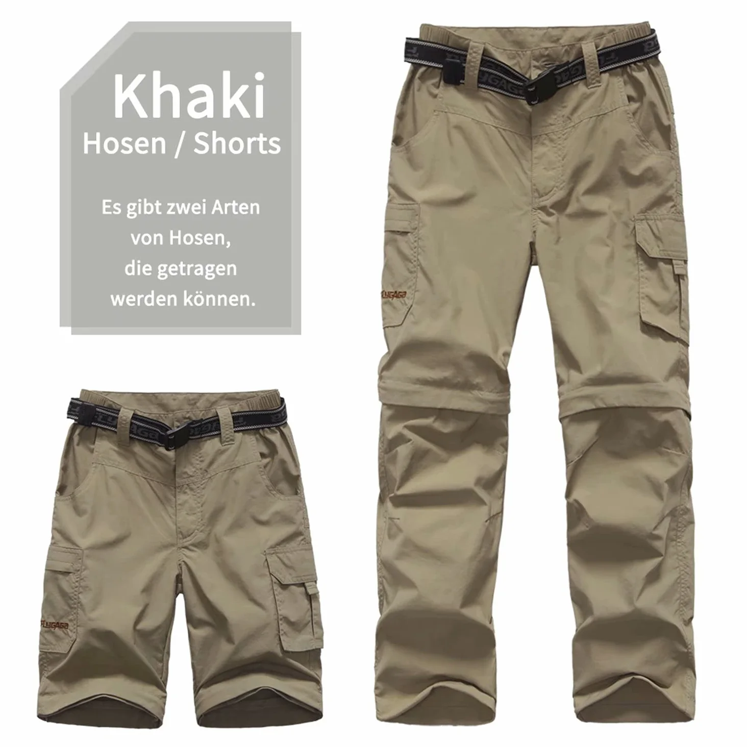 FLYGAGA Pantalon d'extérieur pour Enfants, Pantalon de Randonnée, Pantalon Cargo pour Enfants, Convertible d'escalade de Randonnée Imperméable à Séchage Rapide pour Garçon