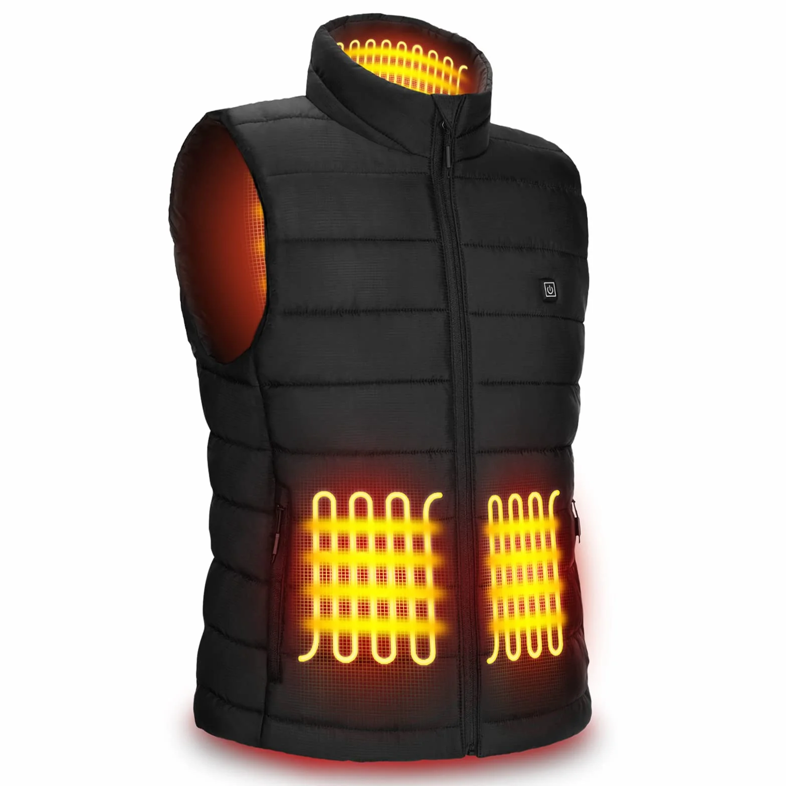 AGUG Veste Chauffante, Gilet Chauffant Électrique pour Homme/Femme avec 3 Modes de Chauffe Vêtement de Chauffage Lavable pour Ski Plein Air Randonnée Hiver Moto Chasse Camping(Sans Batterie)
