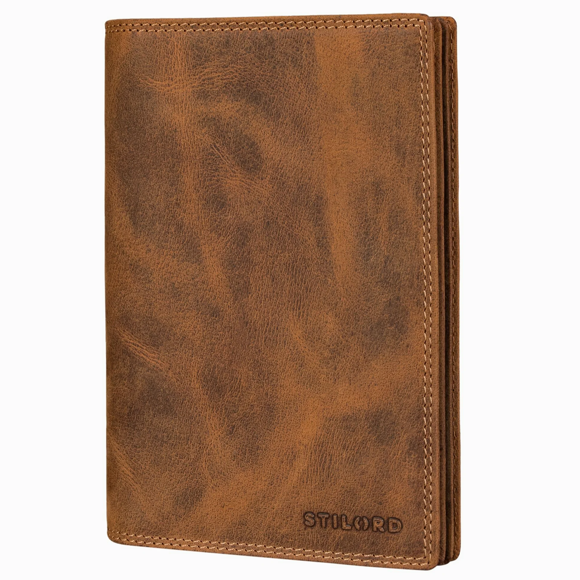 STILORD "Larin Étui pour Documents de Véhicule en Cuir Étui Housse de Documents Cuir Véritable Multifonction Portefeuilles pour Cartes & Certificat avec Protection RFID Couleur:Bergamo - Marron