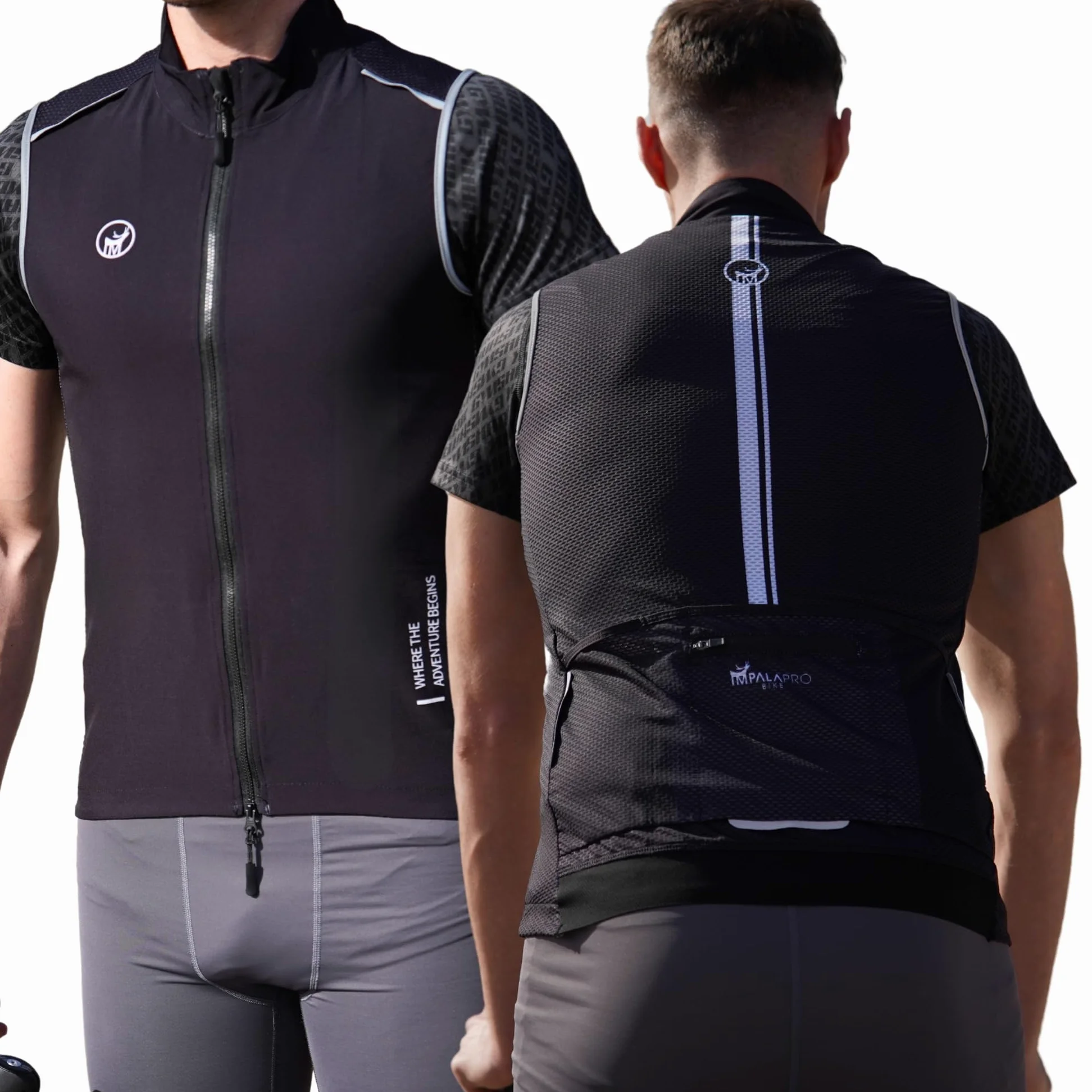 IMPALAPRO Gilet Vélo Réfléchissant – Gilet Sans Manche Coupe Vent Vélo