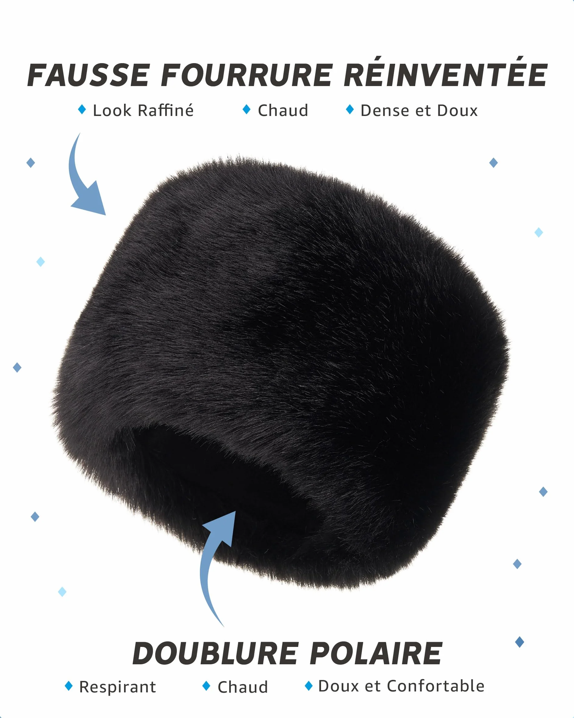 Futrzane Siberian Chapeau Cosaque - Bonnet Fourrure Femme - Chapka Russe Hiver