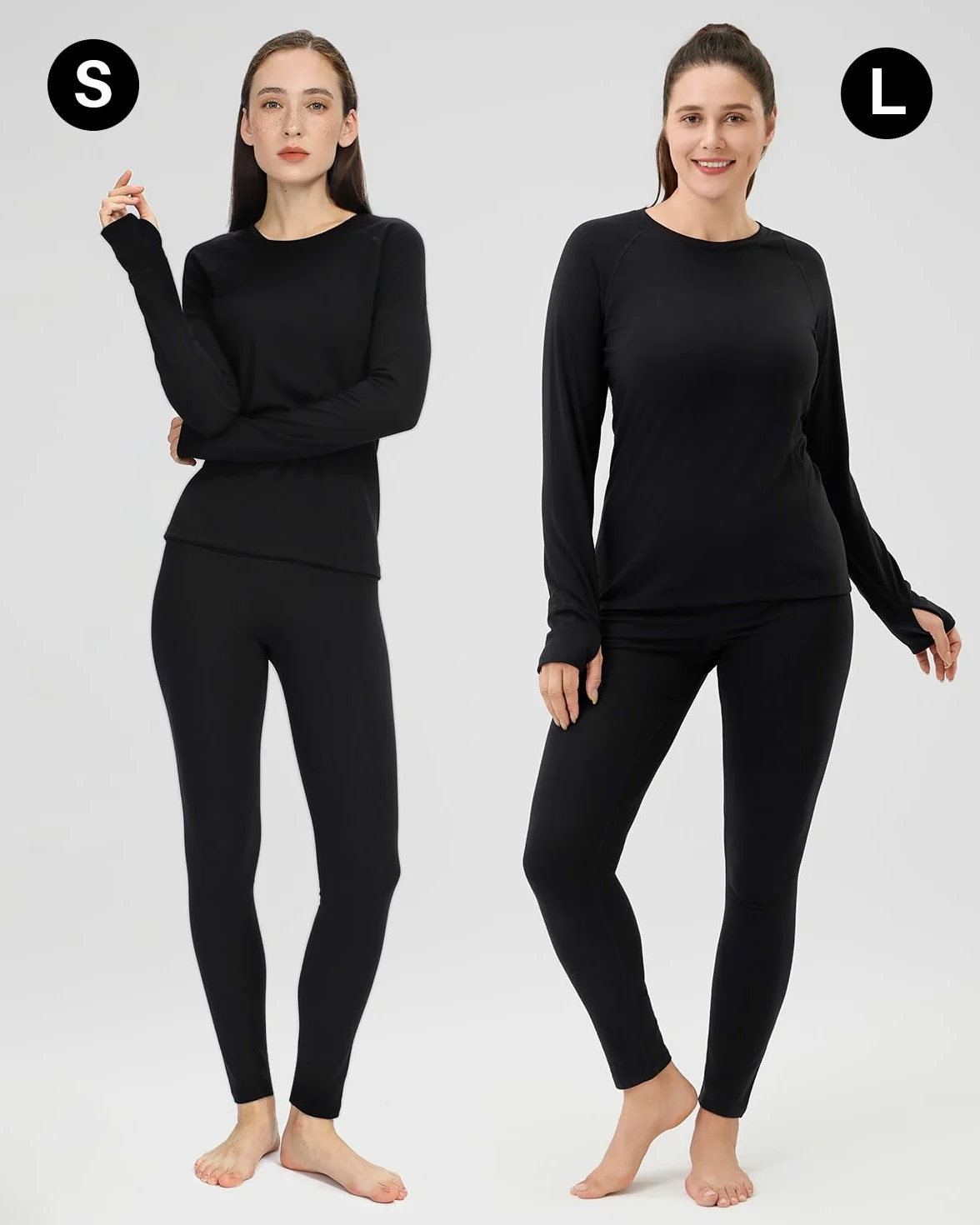 Ensemble de sous-vêtements Thermiques pour Femme avec Couche de Base doublée en Polaire pour Temps Froid
