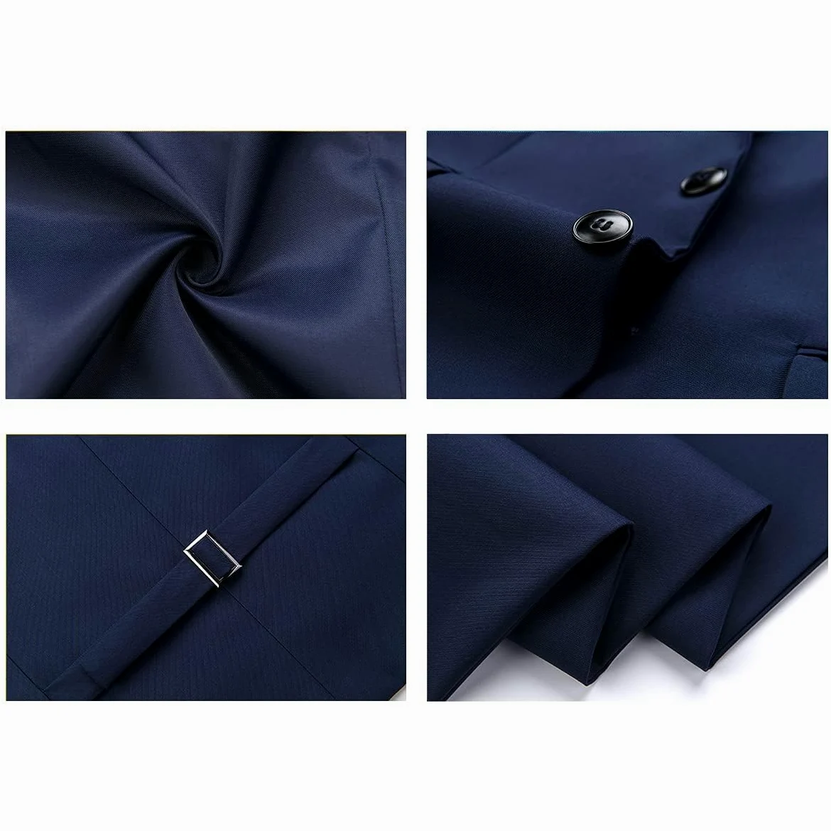 KUDORO Costume Homme 3 pièces Slim Fit Smoking Simple Poitrine à Deux Boutons Men Suits 3 Piece pour Mariage Business Fête Confort Blazer Veste et Pantalon Gilet