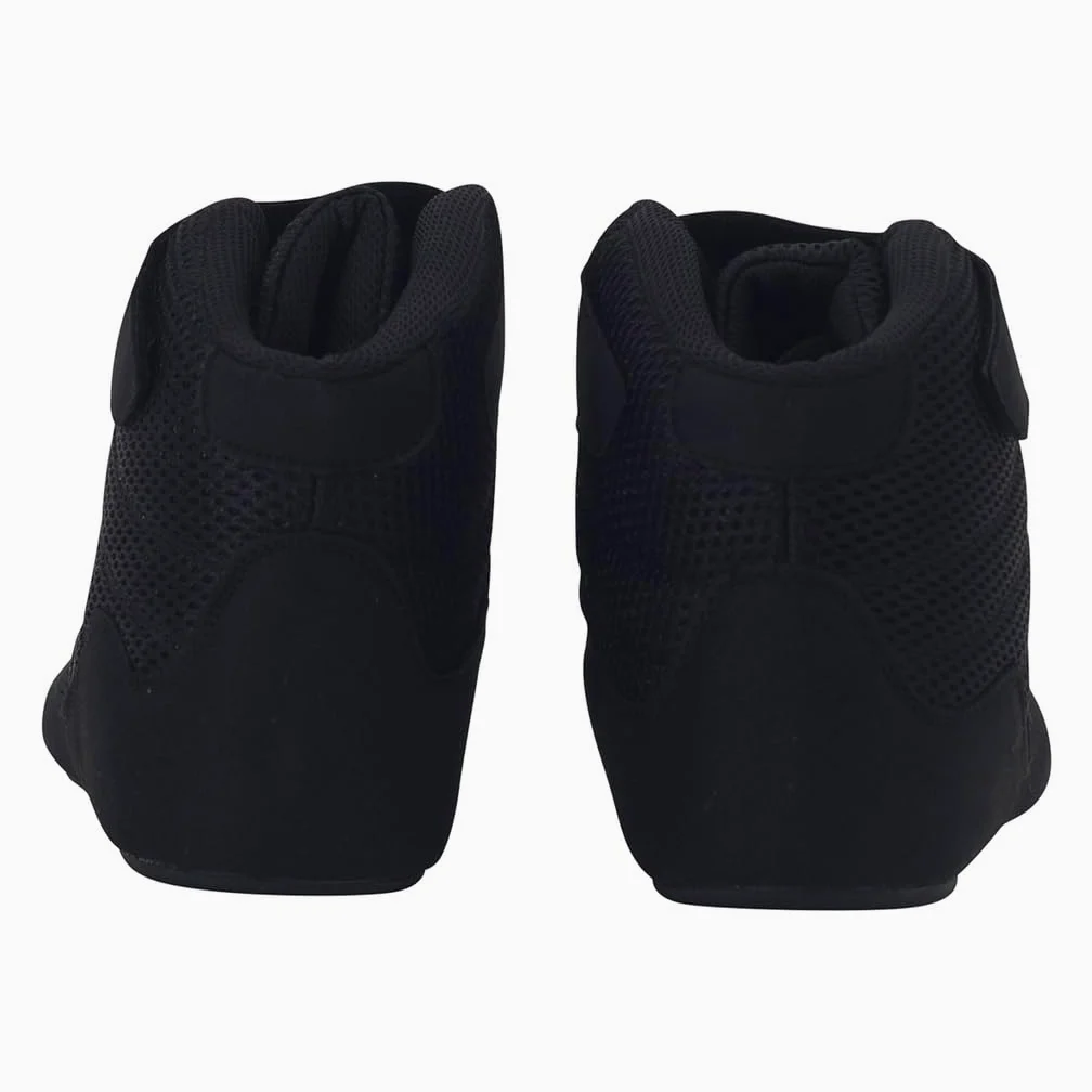 Booster BCS Chaussures de Boxe Noires – Bottes de Boxe légères pour la Boxe, Le Kickboxing et l'entraînement, offrant Une adhérence optimale