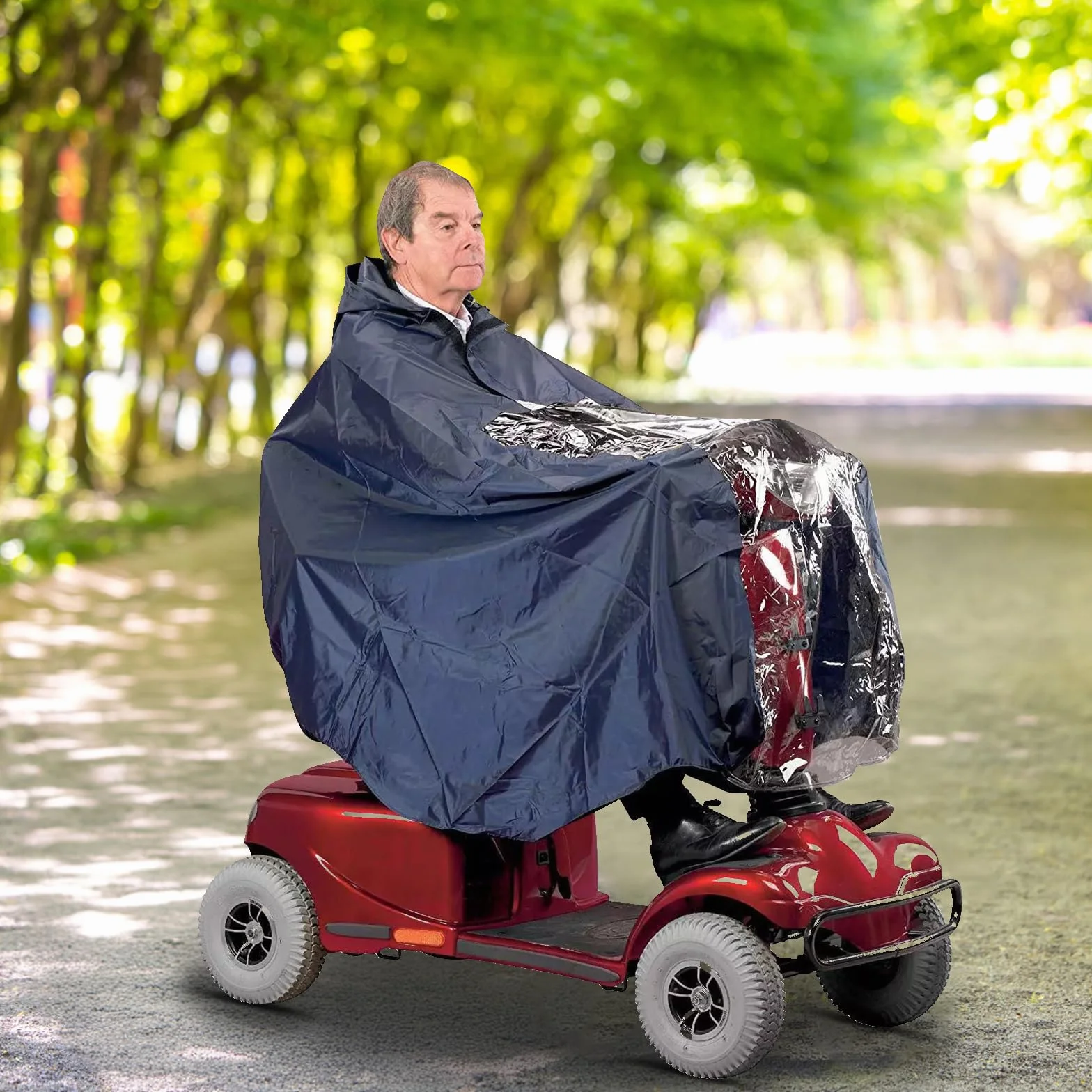 lalago Imperméable à l'eau Cyclisme Capes, Imperméable for Vélo Électrique, Poncho Pluie pour Fauteuil Roulant/Cape, Coupe-Vent à Capuche Cyclisme, Pluie Poncho Vélo