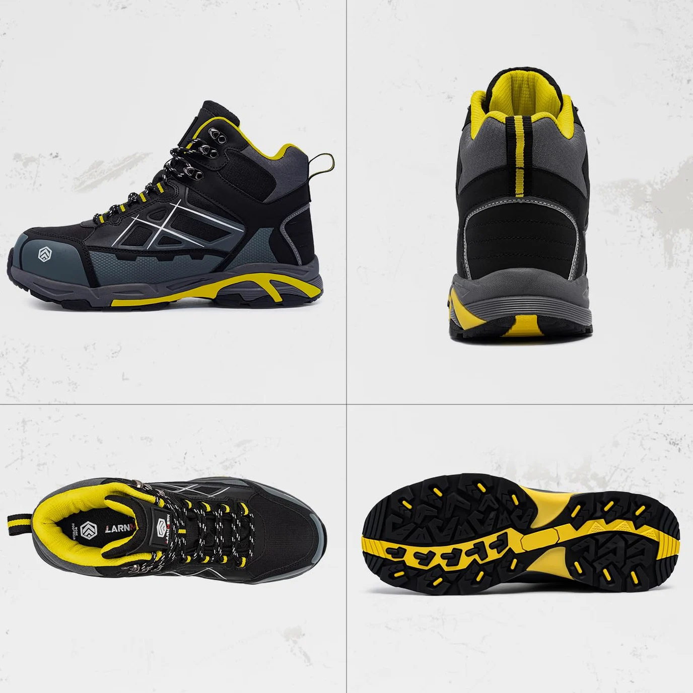 LARNMERN Chaussures de sécurité Hommes Femmes Montante Antidérapant Embout en Acier Antistatique Chaussures de Travail Légère Respirant