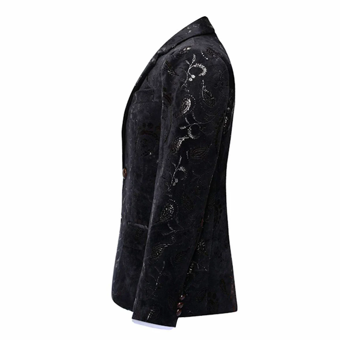 Garçon Costume 2 Pièces Classique Doré Floral Jacquard Slim Fit Toussaint Mariage Bal Tuxedo Veste et Pantalon 6 Couleurs