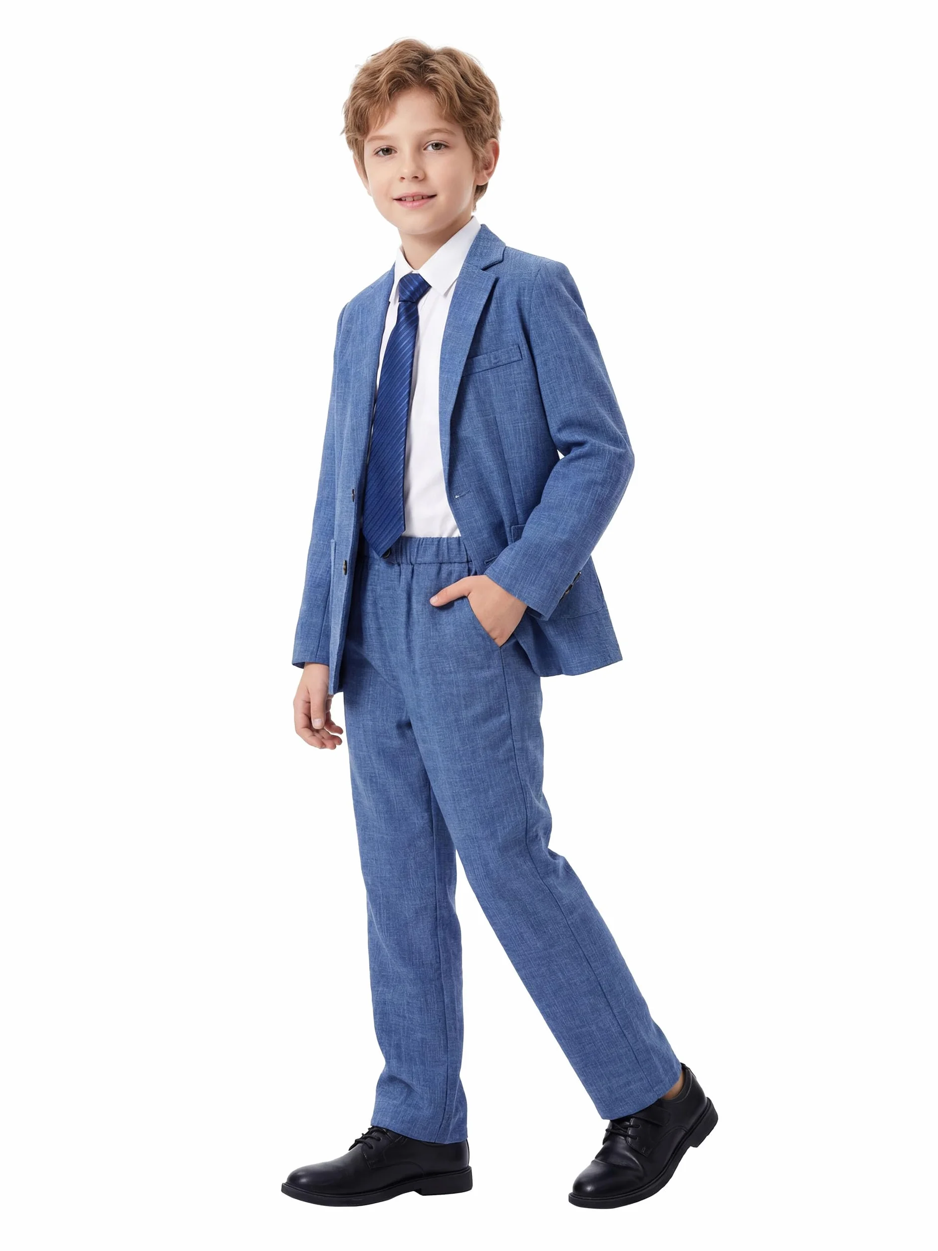 LOLANTA Costume Enfant, Ensemble 2 Pièces Garçons Tenues de Fête de Mariage Blazer et Pantalon, Tenue de Bal, 3-13 Ans