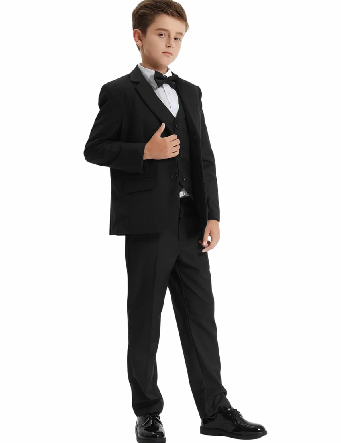 mintgreen Garçons Blazer Costume 3pcs Enfants Page Garçon Ensembles de Tenues Tuexdo Blazer + Gilet + Pantalon 5-12 Ans