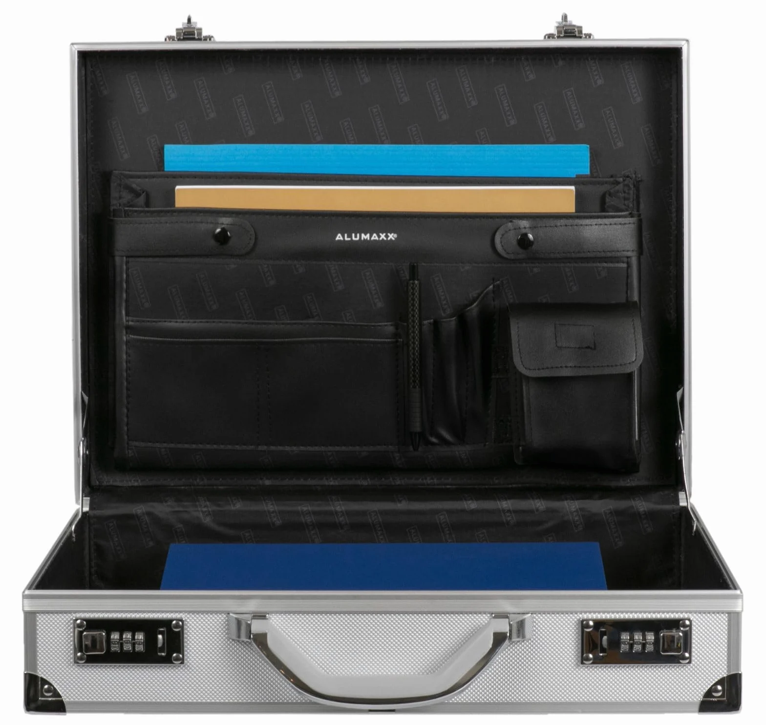 Alumaxx Attachékoffer OCTAN, Aktenkoffer aus Aluminium, Geschäftskoffer Silber, Alu Business Koffer Mallette Pilote, 46 cm, 15 liters, Argenté (Silber)