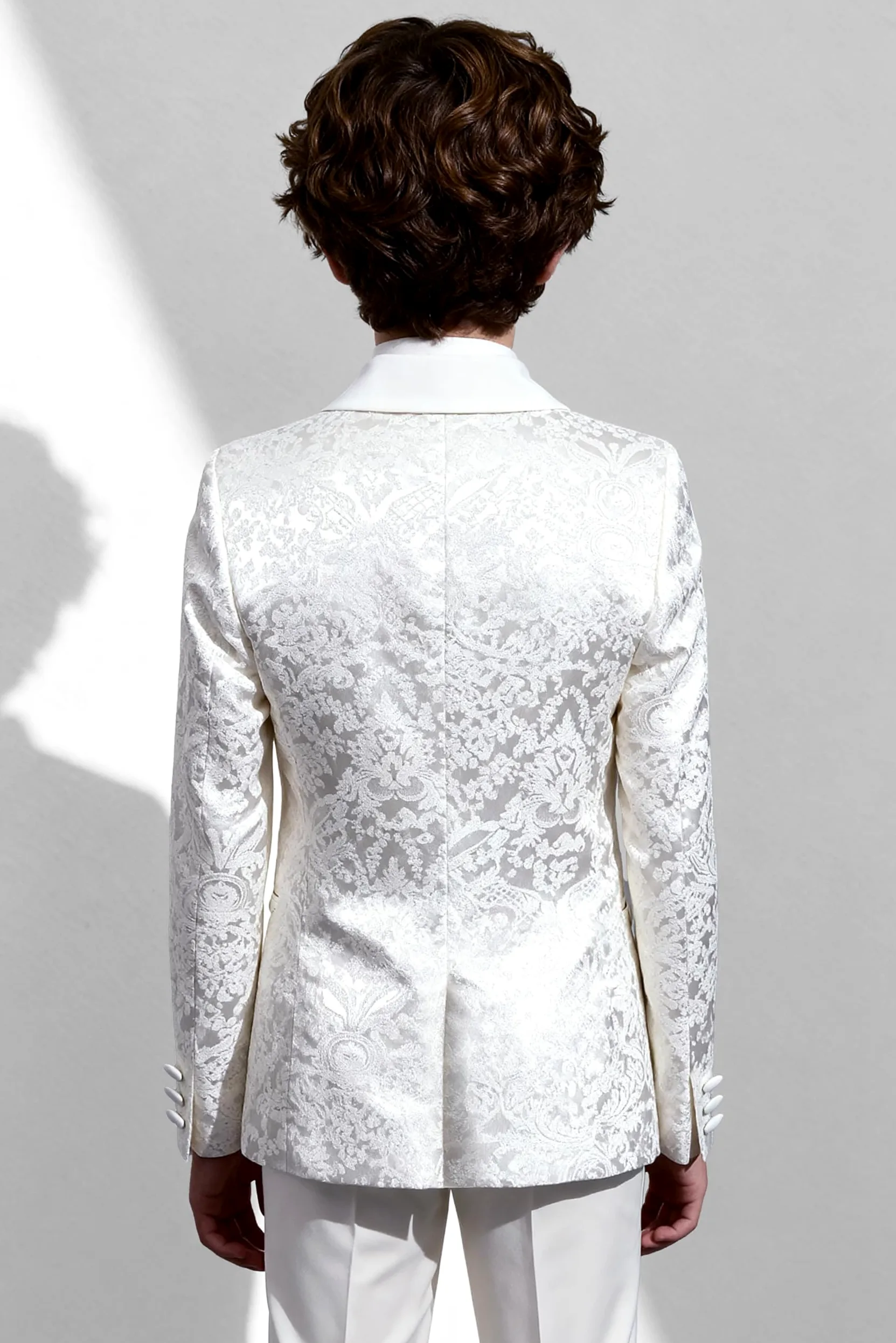 SIRRI Ensemble Smoking de Communion à Motifs pour garçons, 5 pièces, pour Mariage, dîner, Bal de Promo, 1 à 16 Ans