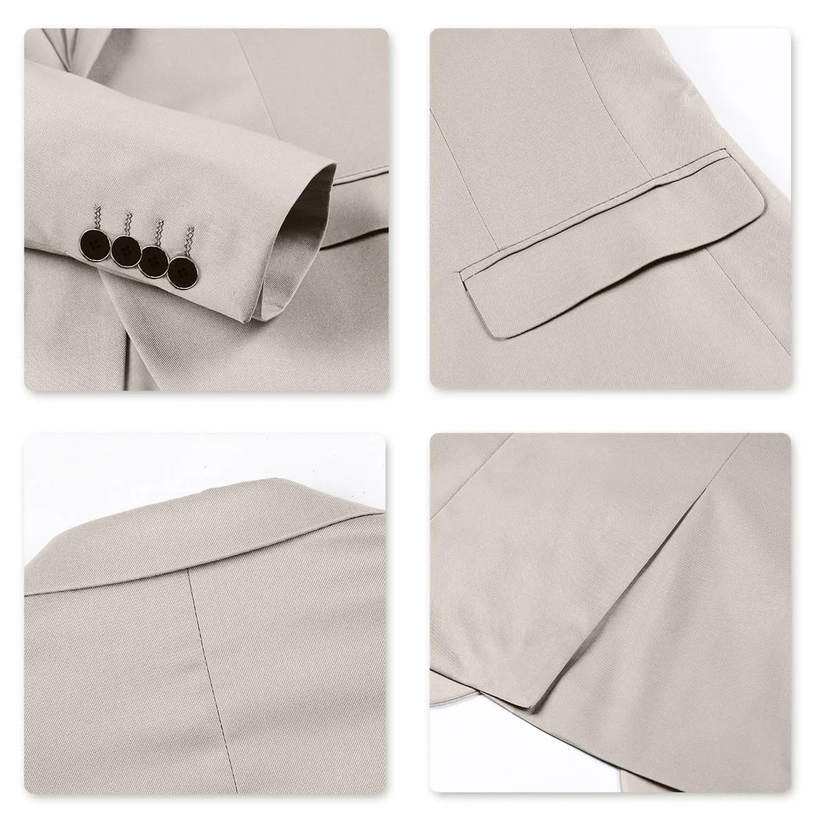 Allthemen Costumes Hommes 3 Pièces Mariage Un Bouton Slim Fit Vests de Smoking Couleur Pure Formel Veste Gilet et Pantalon