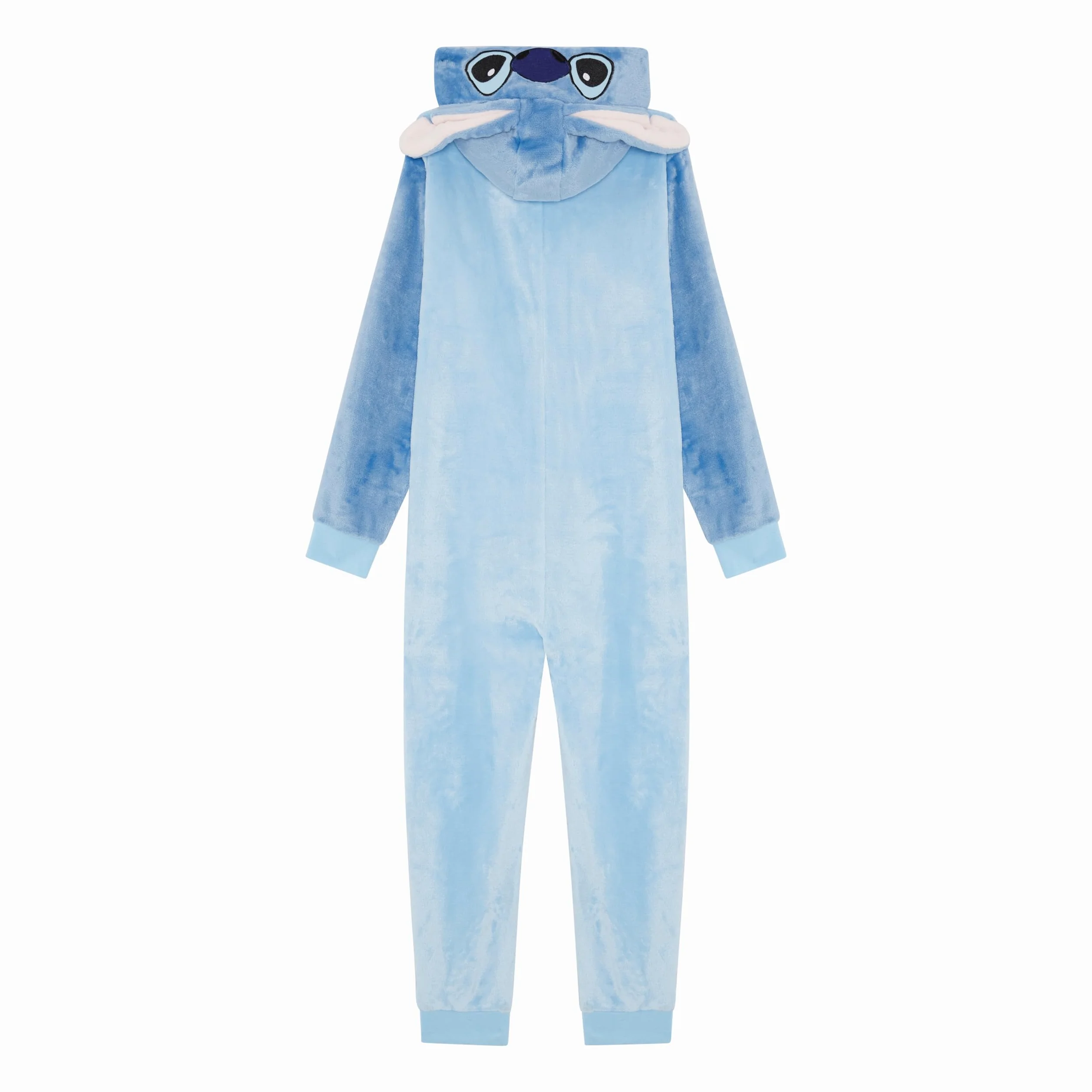 Disney Combinaison officielle Stitch à capuche en polaire avec oreilles 3D pour fille, pyjama tout en un confortable, bleu, âge 5-13 ans