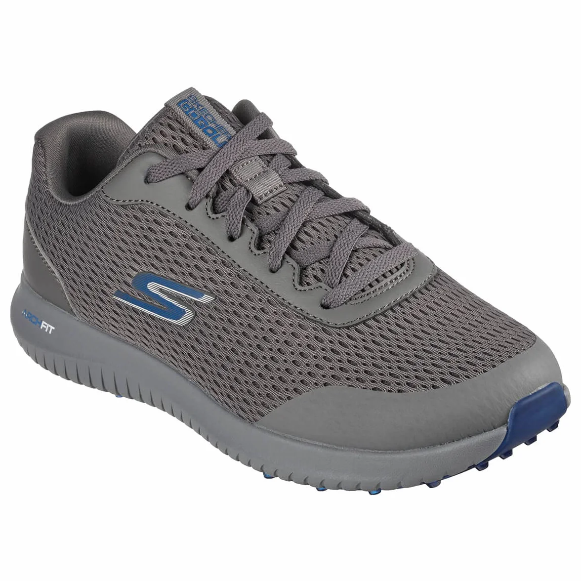 Skechers Homme Elite 5 Range Relaxed Fit Waterproof Spikeless Golf Shoe Baskets, Charcoal Textile/Navy Trim, 43.5 EU
