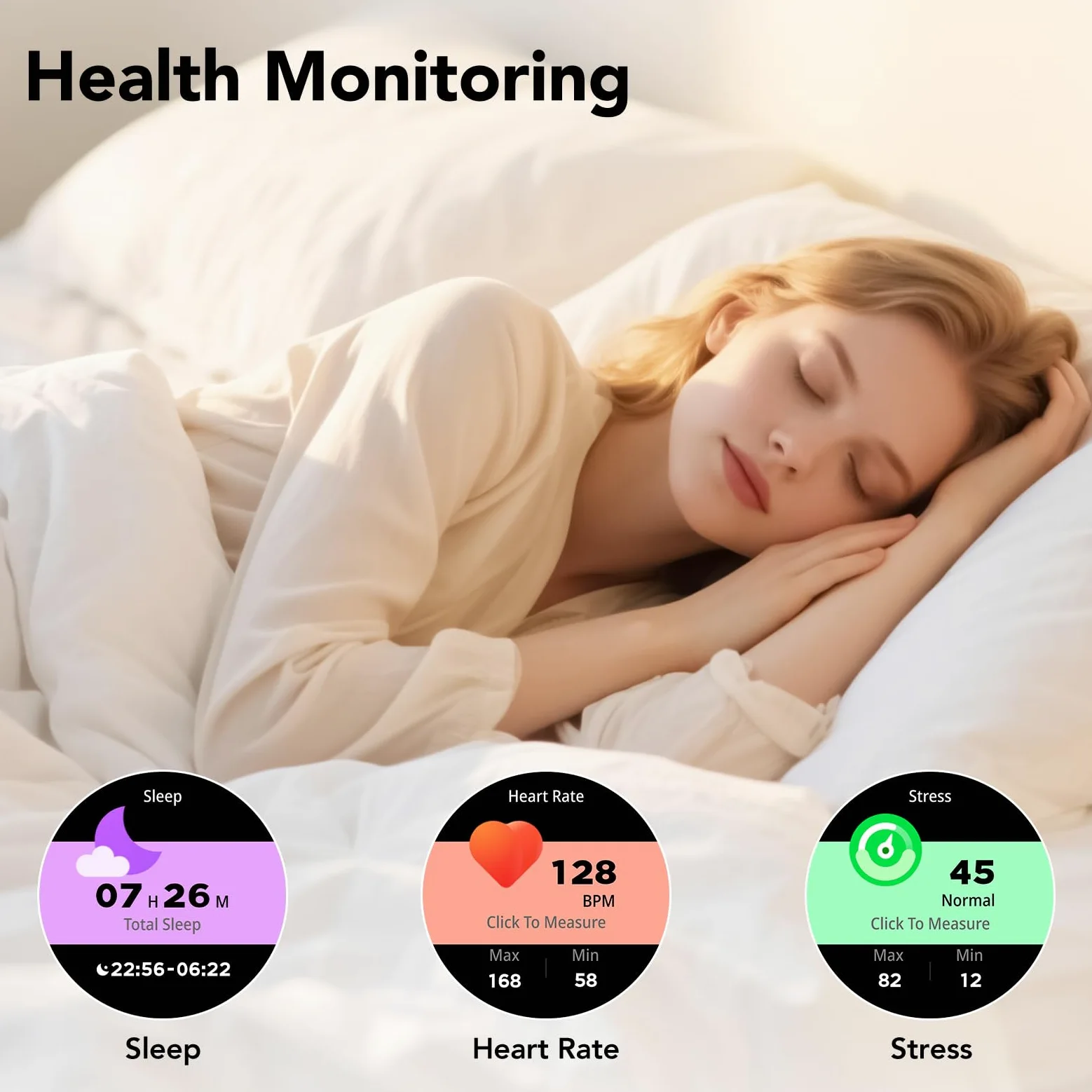 Montre Connectée Femme AMOLED 1,27 pouces HD, Smartwatch Bluetooth 5.4, Montre Intelligente Femme, 120+ Modes Sport, 200+ Cadrans, Suivi Santé 24 h (Sommeil, FC, SpO2), Compatible Android iOS, Or Rose