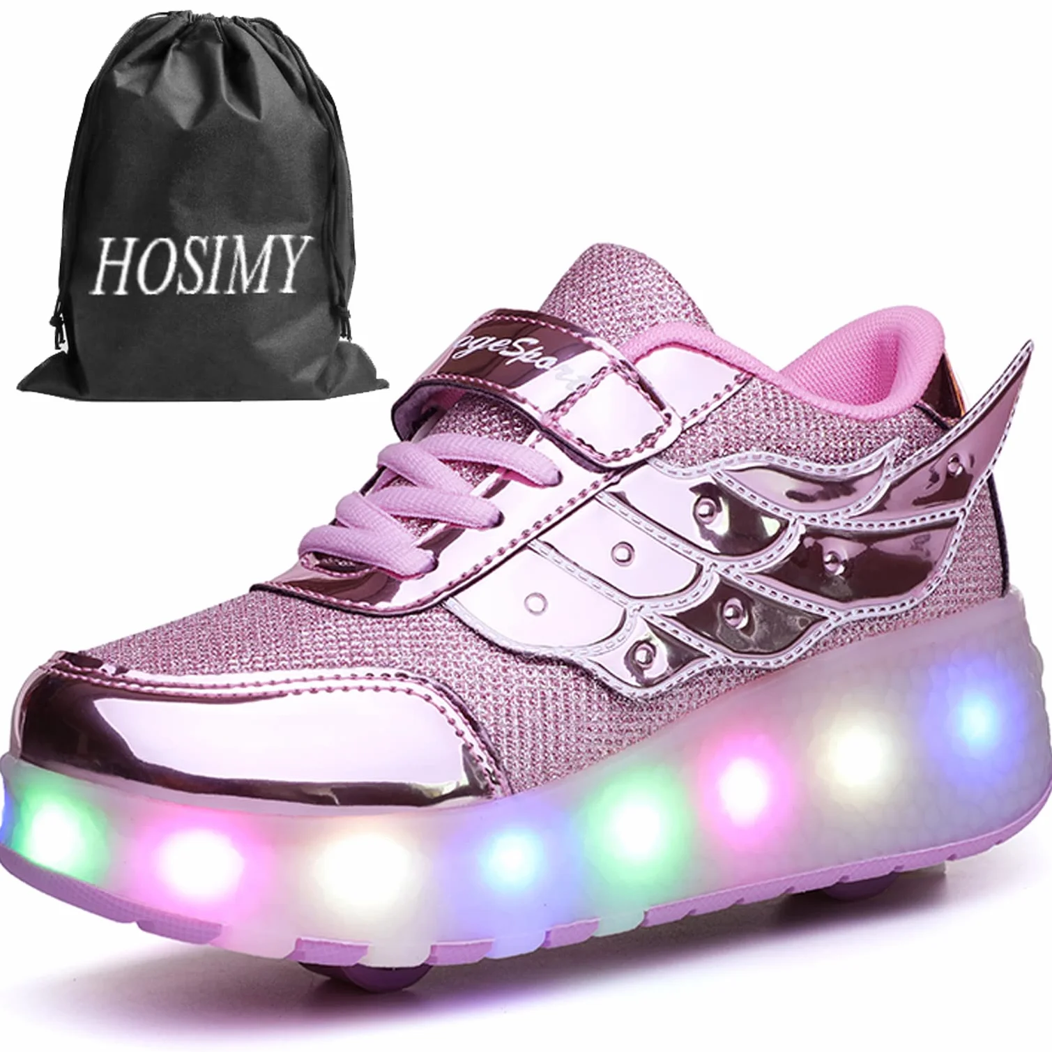 Chaussures à roulettes LED Lumières Clignotante Patins à roulettes pour Unisexe Enfants Retractable Basket a Roulette,Mode Skateboard Roller Garçons Fille Amie Creative Cadeau