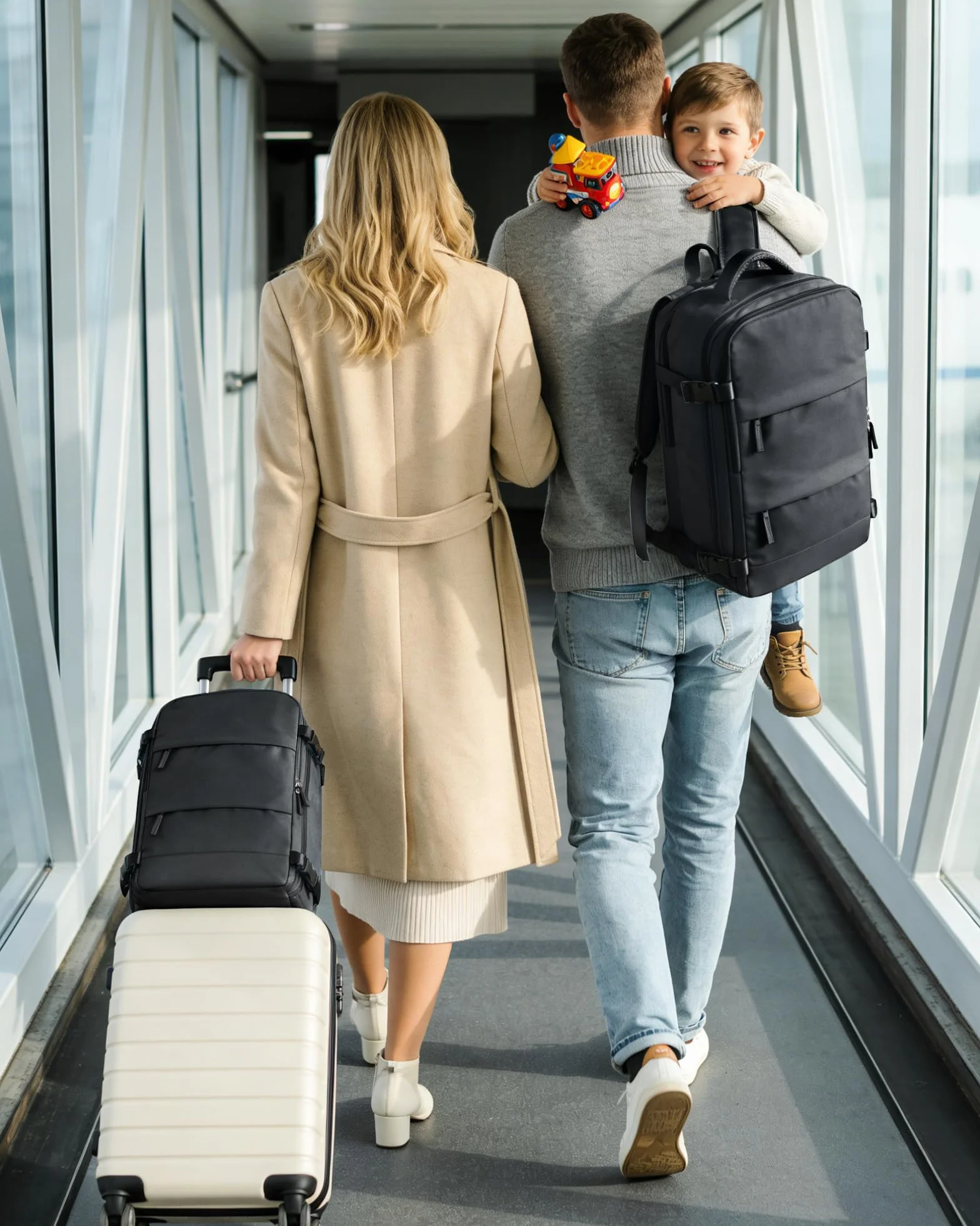 Sac à Dos Sous Vide Voyage 40x30x20 avec Pompe Bagage Cabine Ryanair Wizz Air Easyjet Ordinateur Portable 14 Pouces