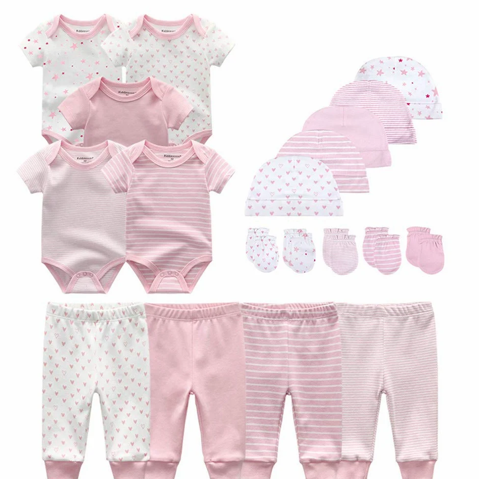 Kiddiezoom Ensemble de vêtements pour bébé avec moufles en coton