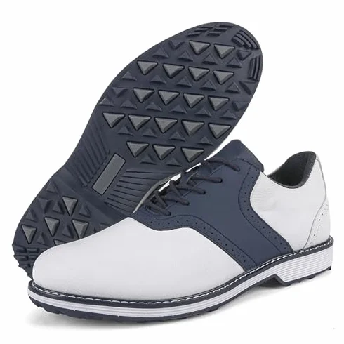 LZQpearl Chaussures De Golf Homme, Chaussures De Golf sans Crampons Business en Cuir, Baskets D'entraînement De Golf Décontractées Respirantes Et Antidérapantes Classiques