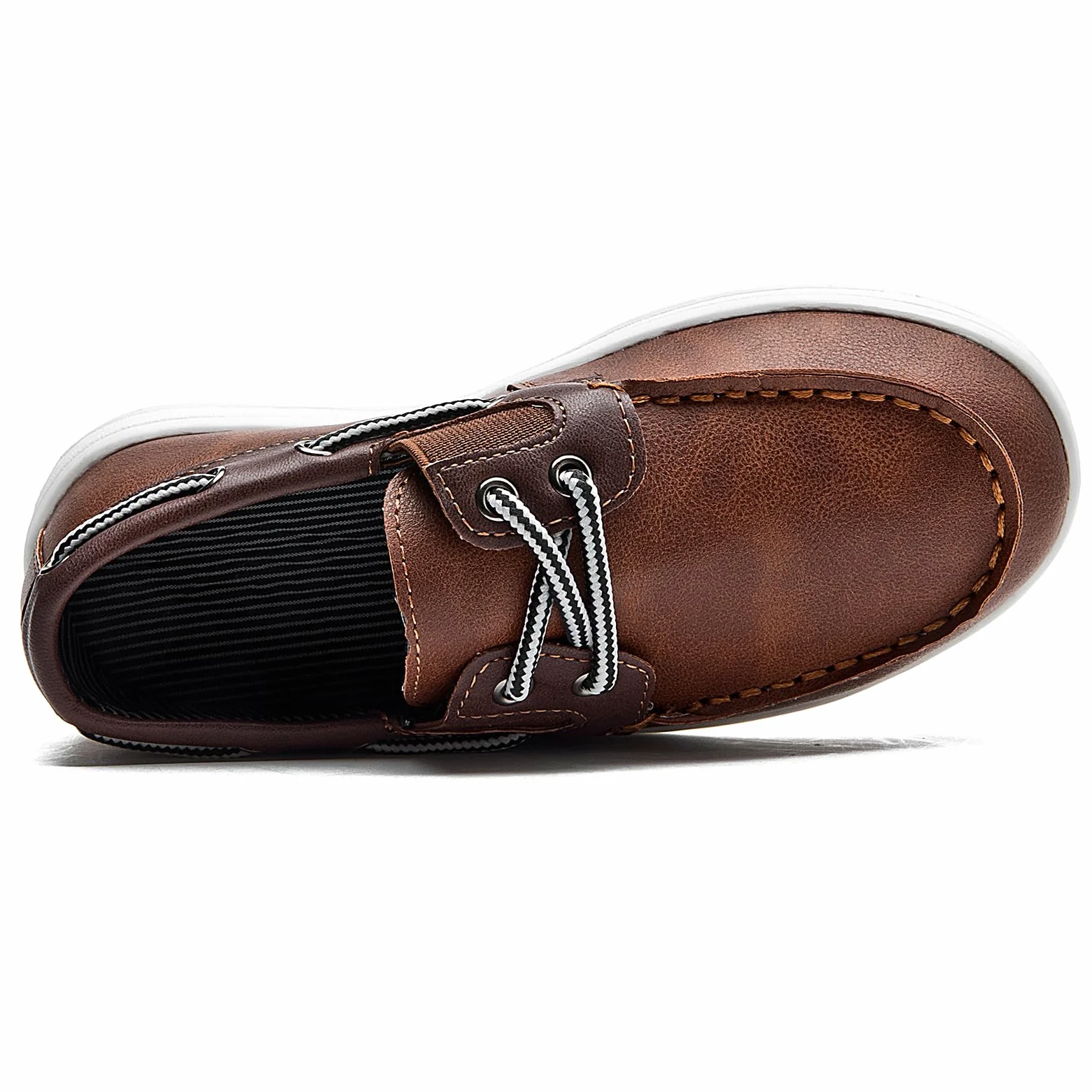 DADAWEN Classique Loafers Mocassins Garçon Chaussures Bateau à Lacets,Chaussure d'uniforme Scolaire Garçon