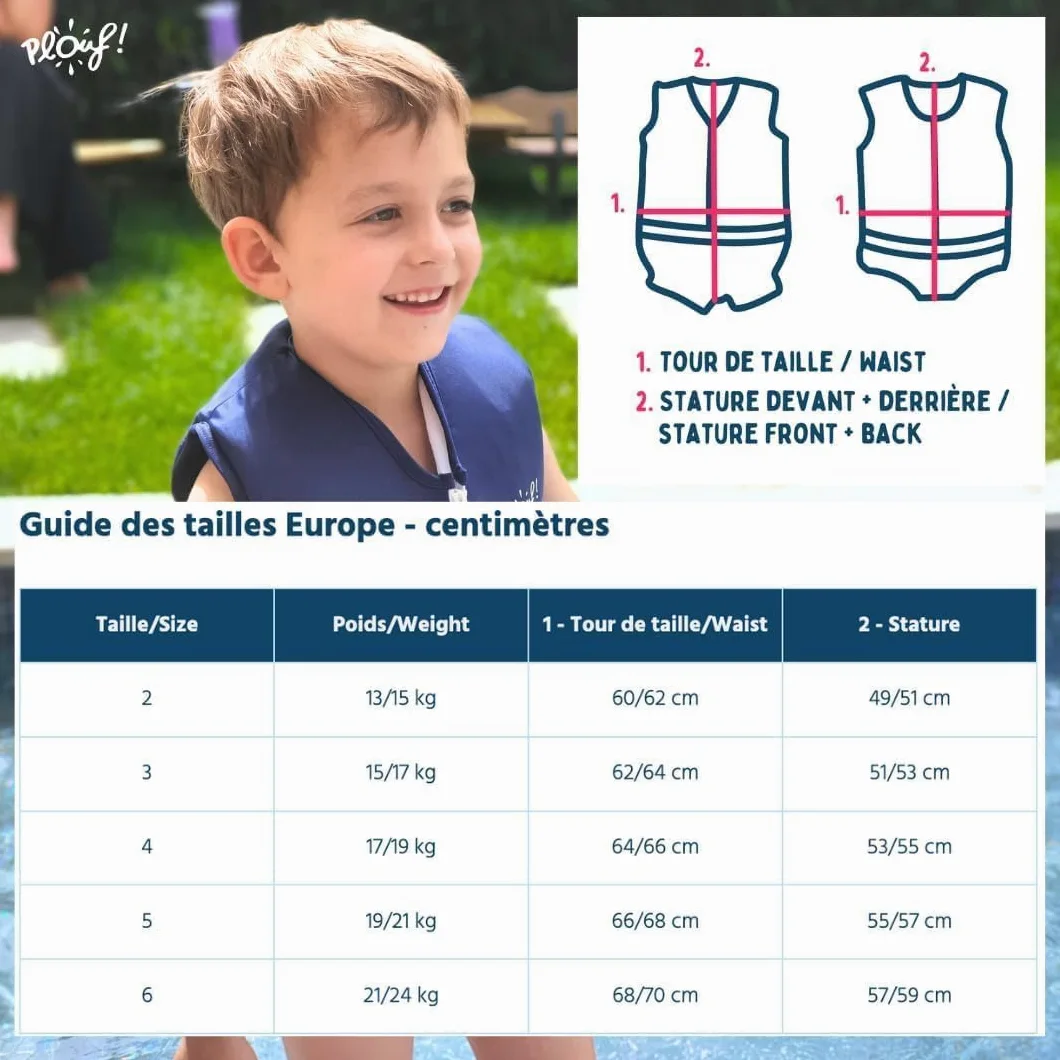 Maillot de Bain Flottant pour garçon et Fille : Willie - Maillot bouée - Combinaison Flottante - Gilet Flottant Confortable pour la Sécurité et l'Apprentissage de la Natation