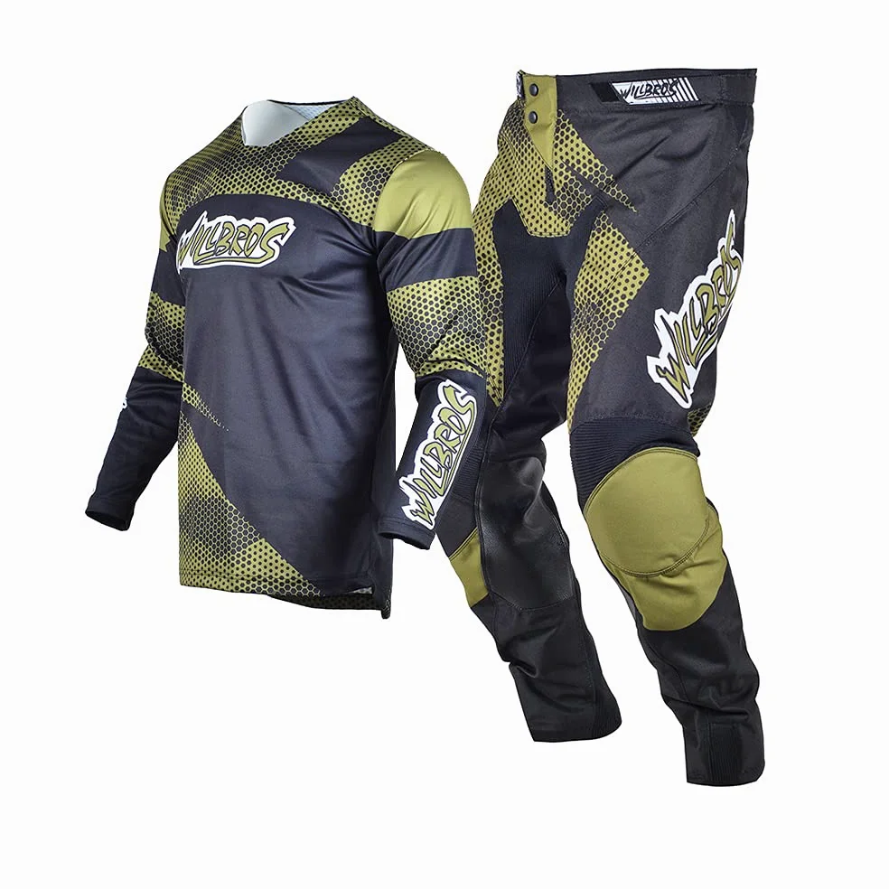 MX Pantalons en Jersey de Motocross Enduro Maillot Hommes Cyclisme Moto VTT Dirt Bike Offroad Racewear Adulte Pantalones