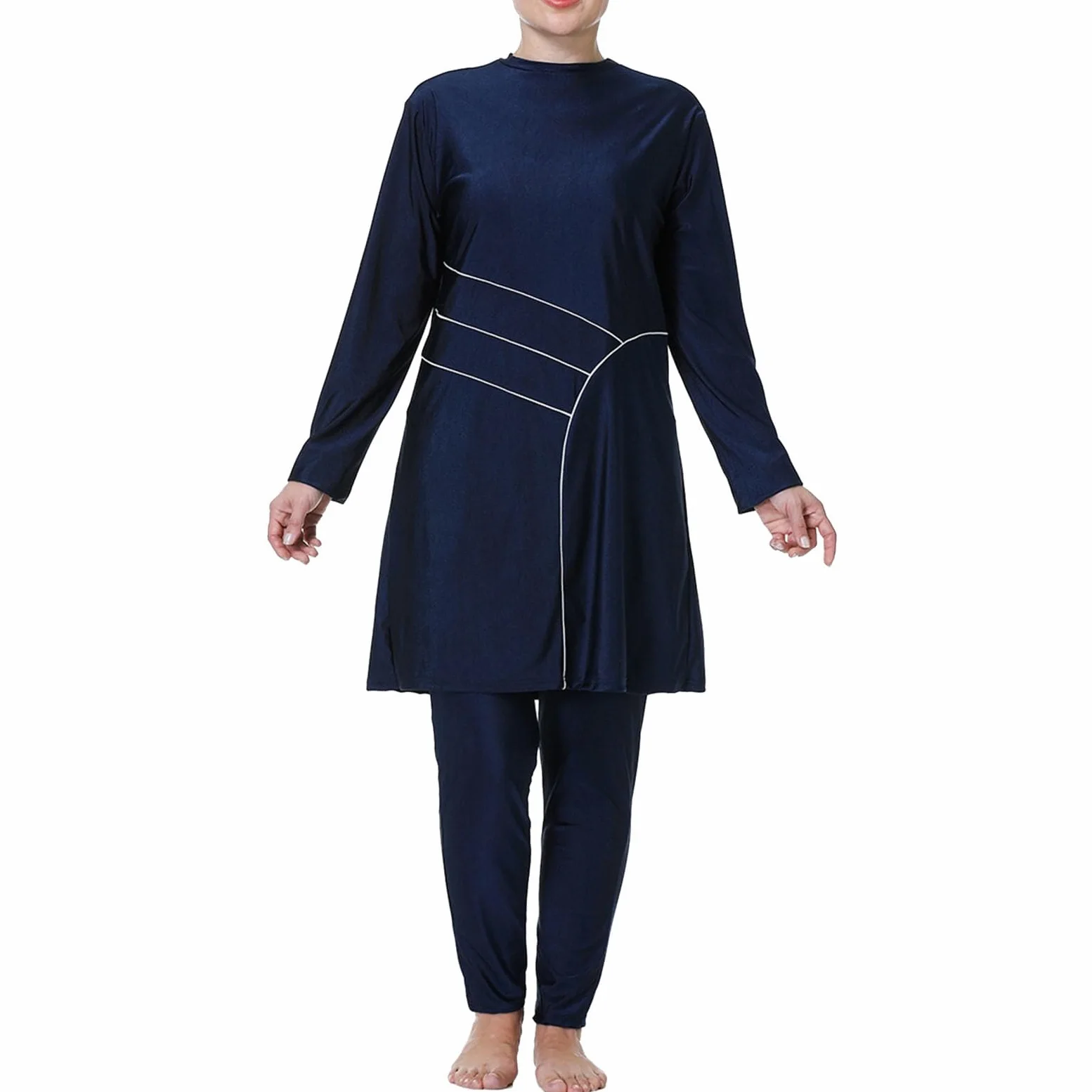 Maillot de bain musulman pour femme - Grande taille - Couverture complète - Burkini islamique - Manches longues - Maillot de bain conservateur avec hijab - Costume de natation arabe traditionnel