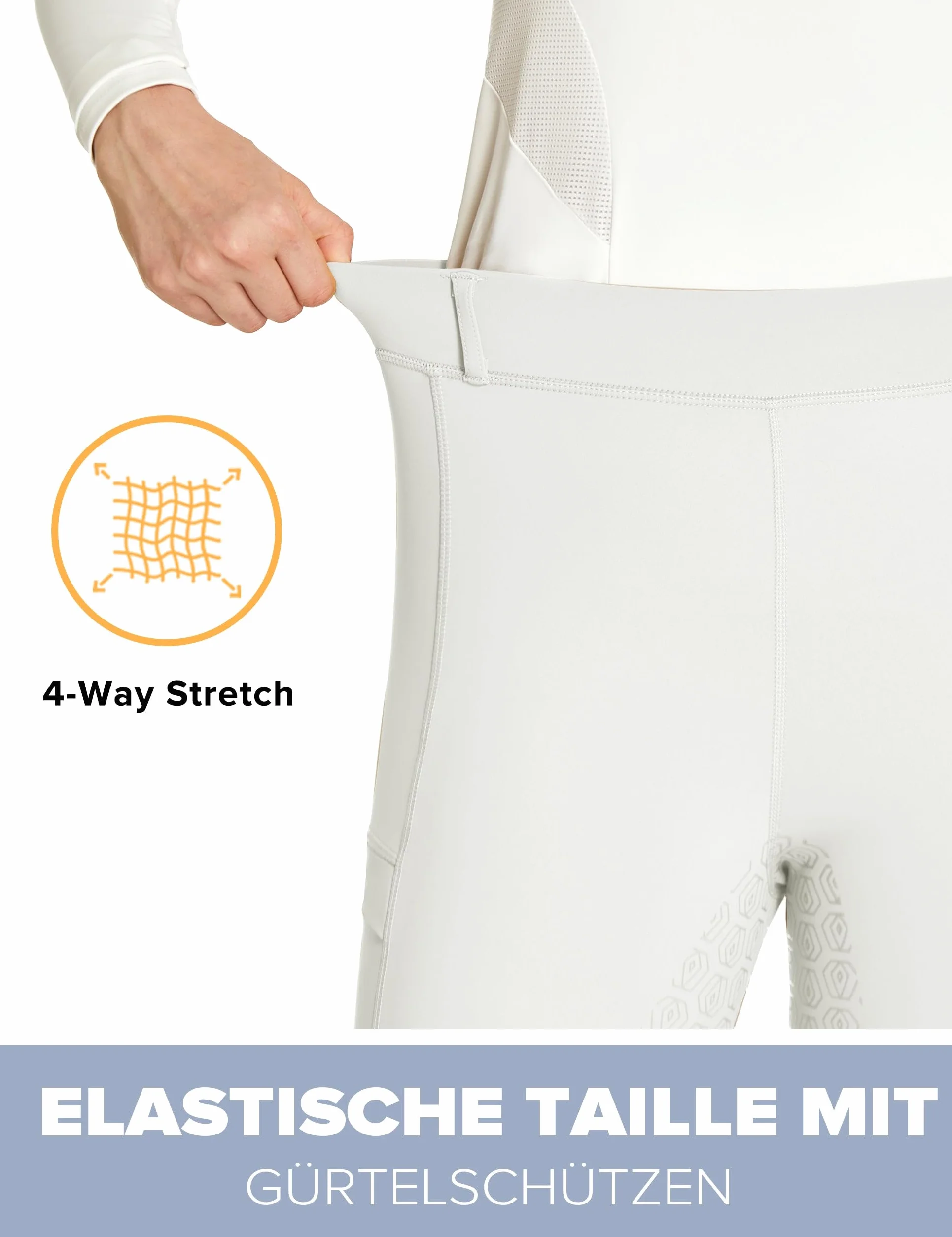 FitsT4 Sports Legging d'équitation pour femme en silicone avec poche pour téléphone portable et passants de ceinture pour l'équitation et l'entraînement des chevaux