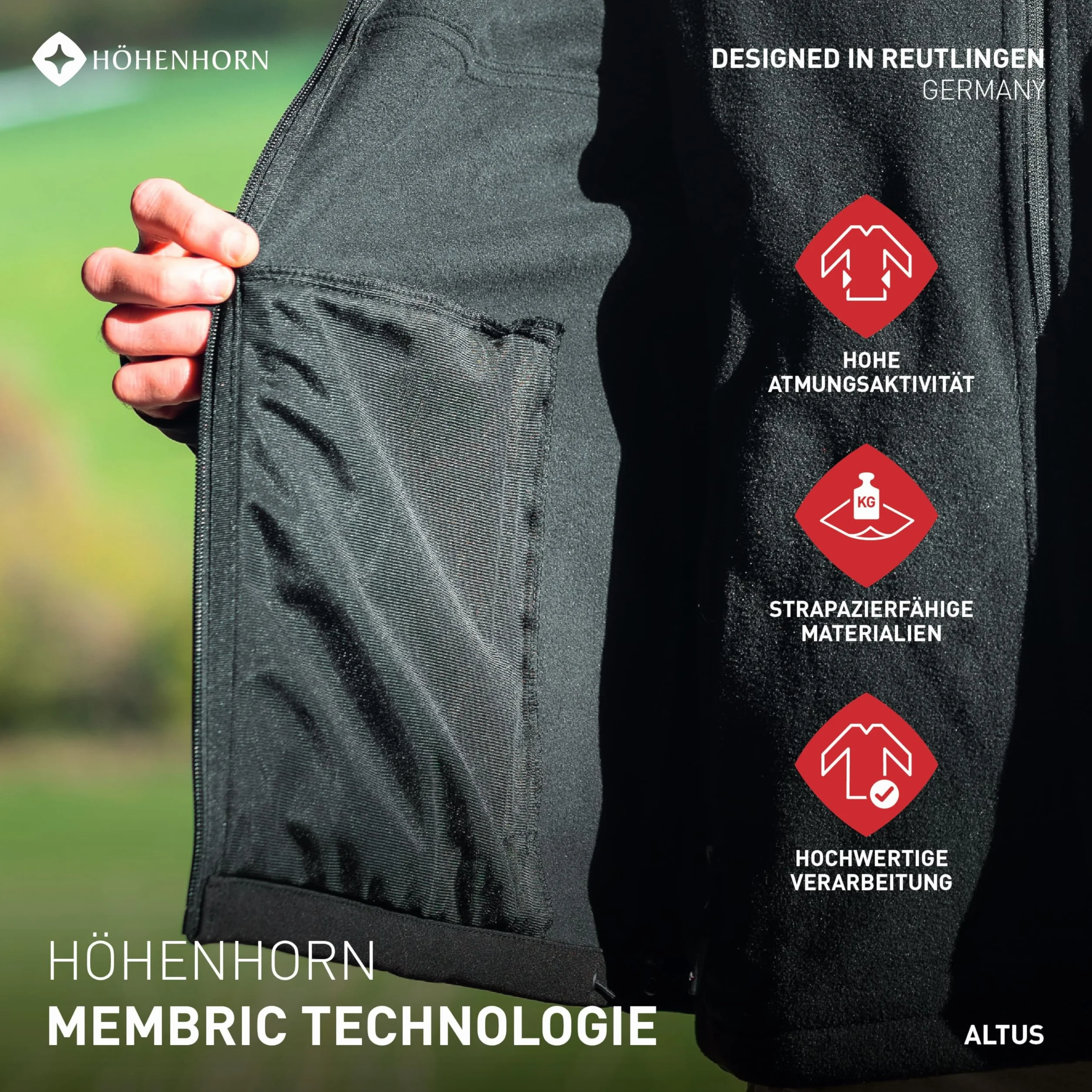 Höhenhorn Altus Veste Softshell pour homme Outdoor Function résistant à l'eau