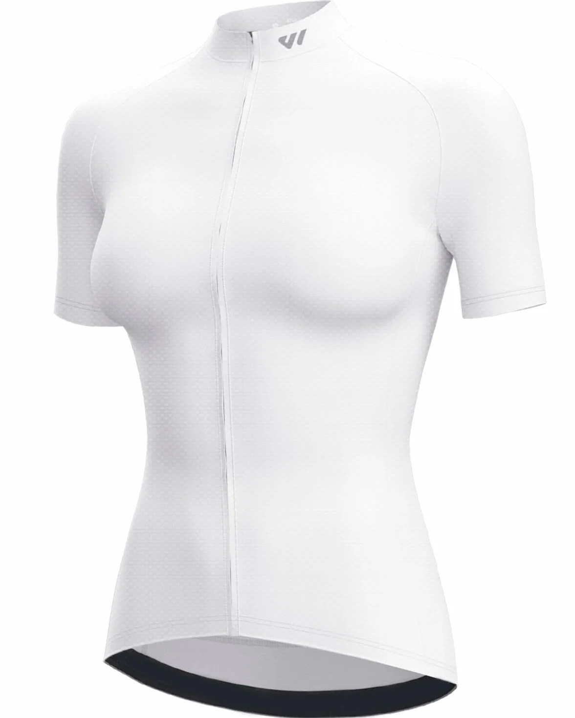 Lo.gas Maillot de cyclisme à manches courtes en maille respirante pour femme 3 poches arrière UPF50+ - blanc - Taille S