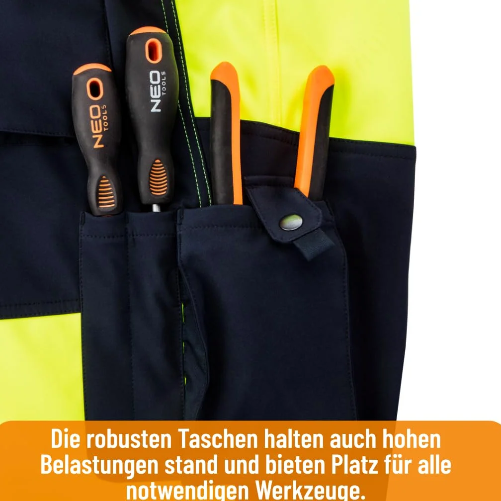 Veste haute visibilité avec bandes réfléchissantes d'alerte en ISO 20471 Veste Orange Jaune Fluo Veste de pluie veste de travail d'alerte protection sécurité Veste