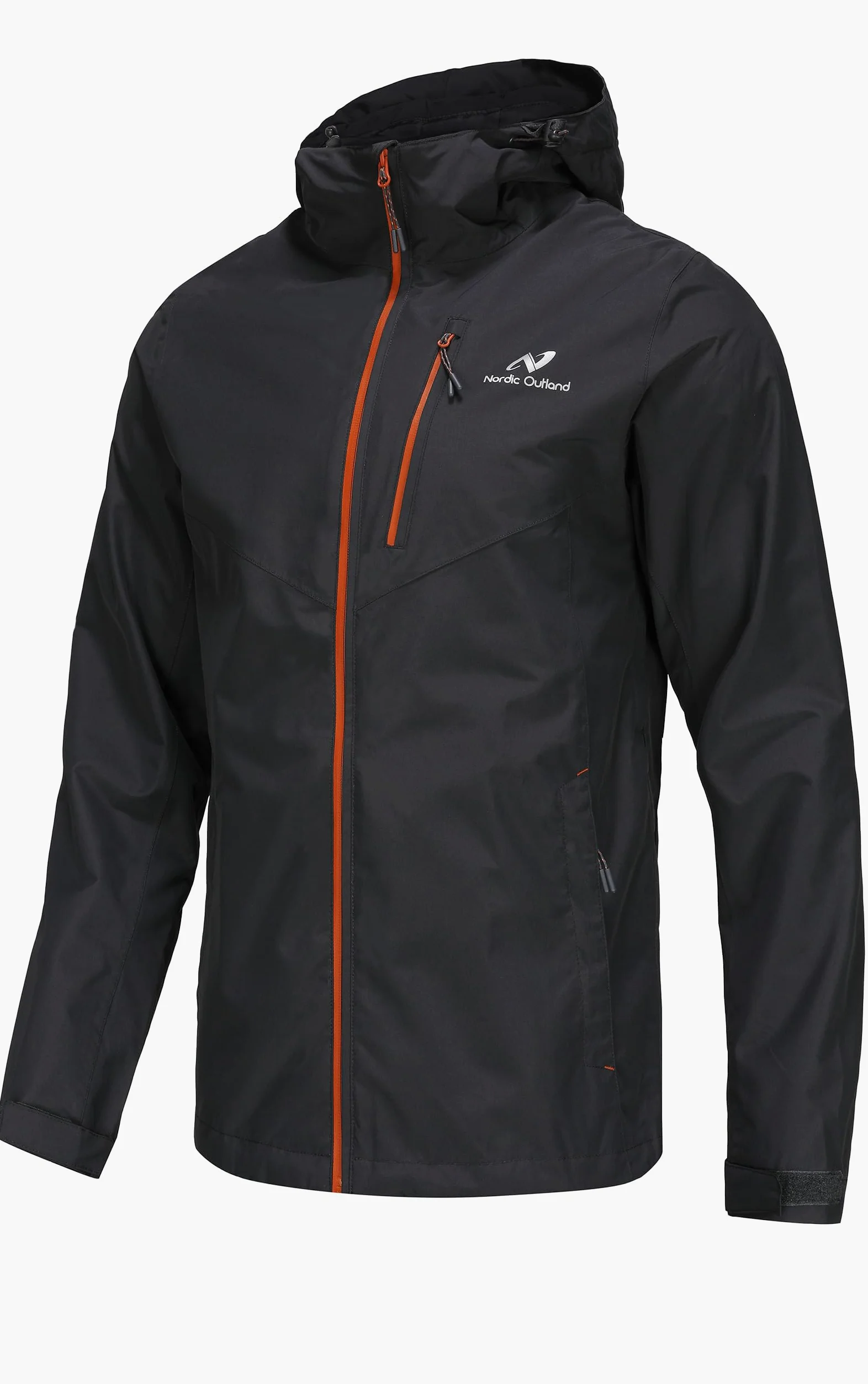 NORDIC OUTLAND Veste de pluie légère à capuche imperméable et respirante pour homme pour randonnée en montagne