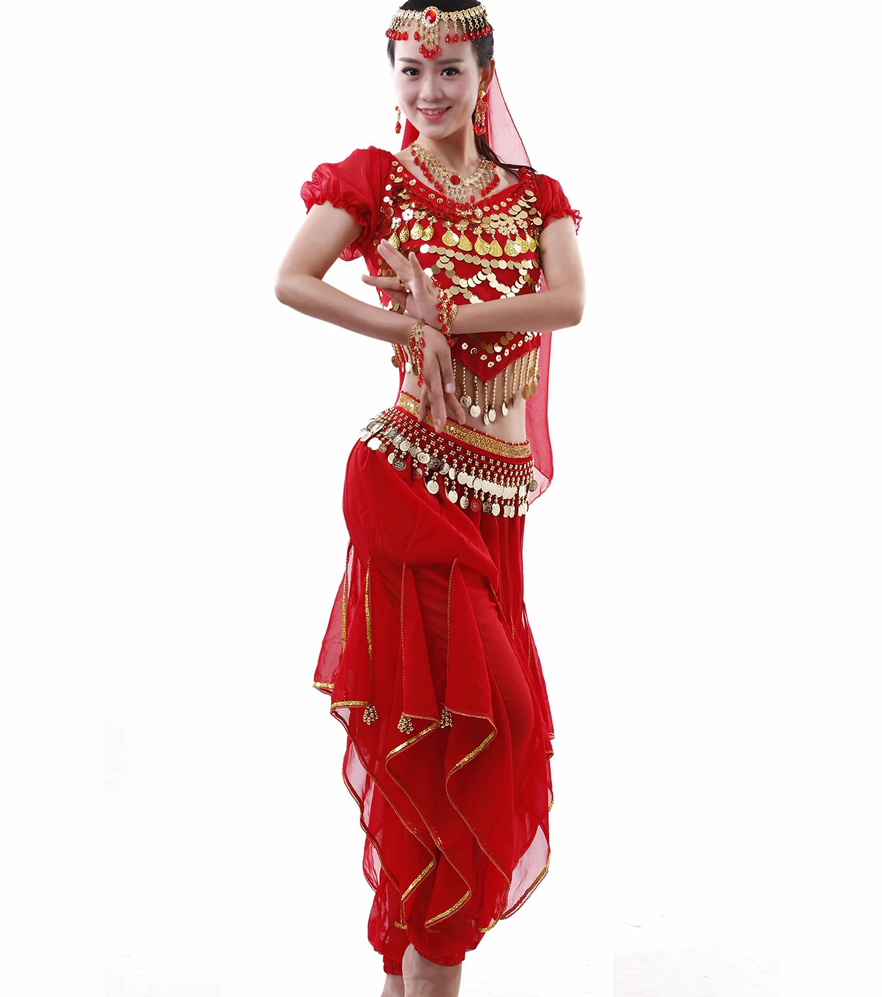 Astage Femme Indienne Belly Danse Costumes Halter Harem Pantalon Performance Set