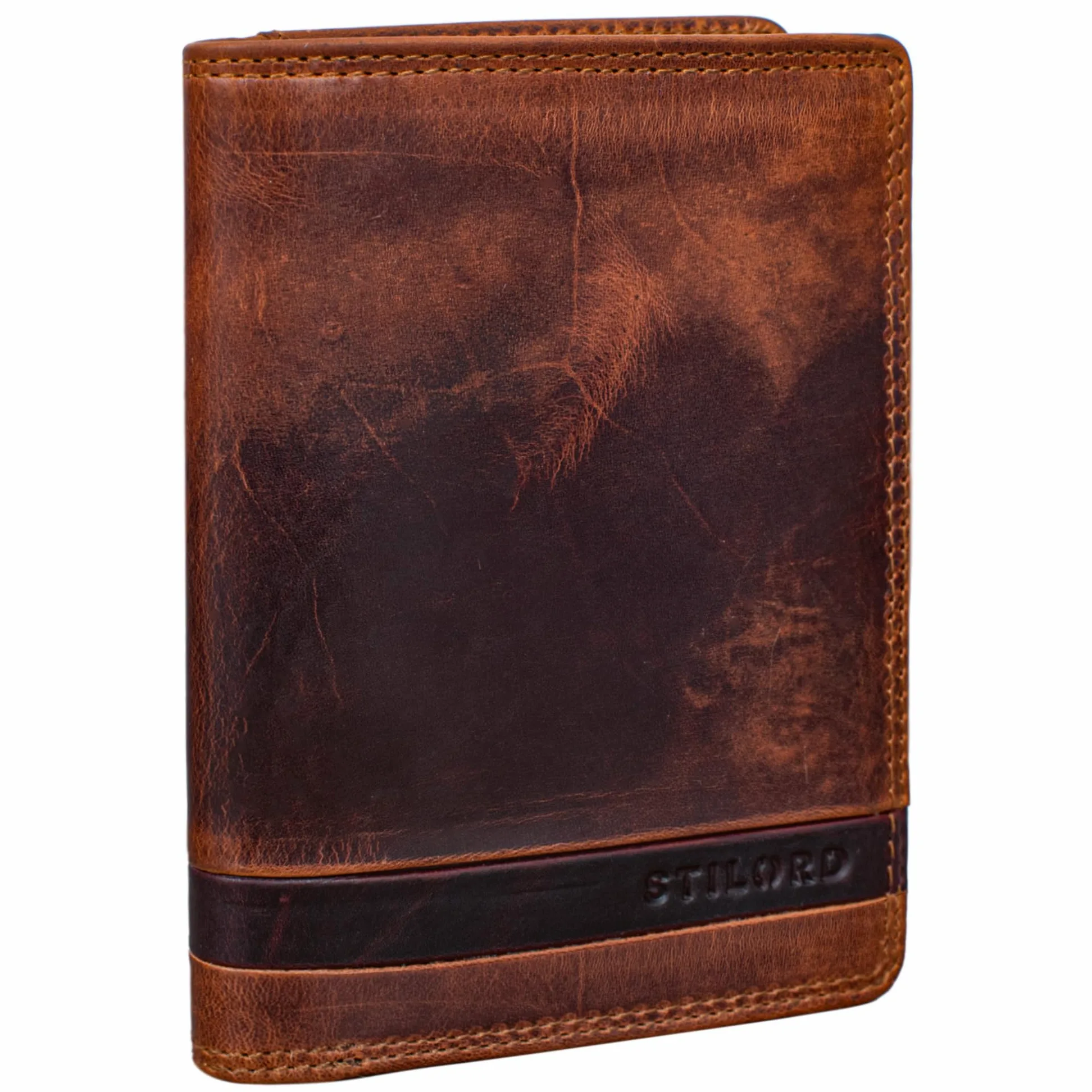 STILORD Matthis Portefeuille Verticale Homme Cuir Porte Monnaie avec Protection RFID Classique Bourse Porte Cartes de Crédit Pochette Cuir Véritable Couleur:Marron Moyen