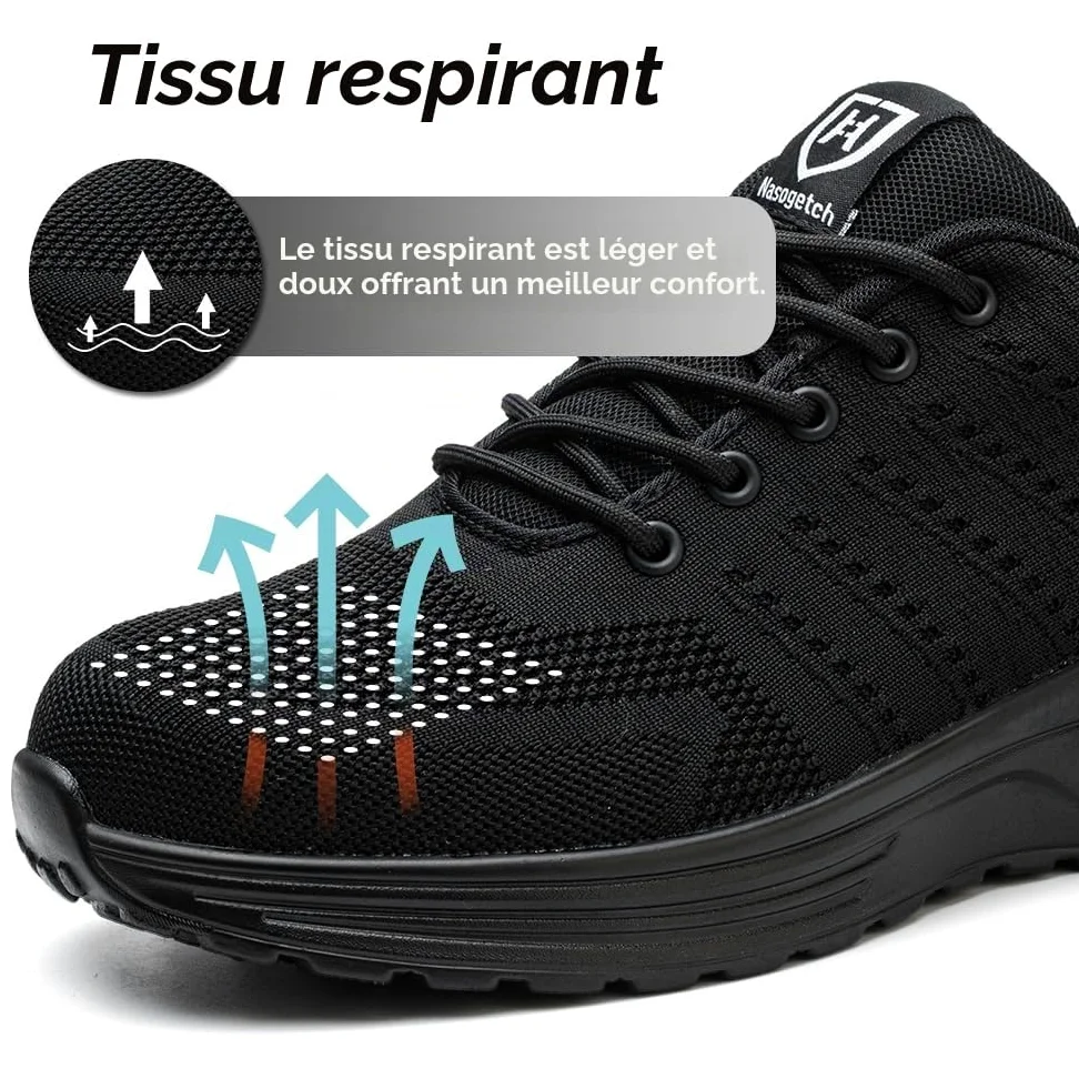 Chaussures de Securite Hommes Femmes Légère Basket de Securite Respirante Confortable Chaussure de Travail avec Embout en Acier