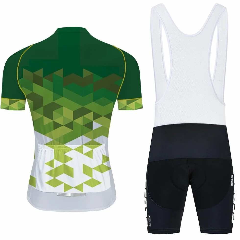Moxilyn Maillot de Cyclisme + Cuissard Homme Tenue Cycliste Respirant Manche Courte Séchage Rapide T-Shirt VTT Velo de Route