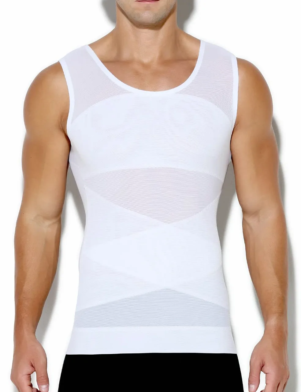 Casey Kevin Débardeur de Compression Homme Maillot de Corps Ventre Plat Homme sans Manche Gainant Minceur sous-vêtements Musculation Sport Top Body Shaper