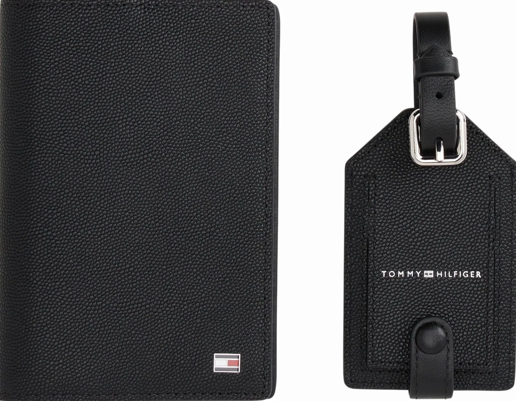 Tommy Hilfiger Th Flag Passport Holder & Tag Am0am13606, Coffret Cadeau Homme, Black (Black), Taille Unique