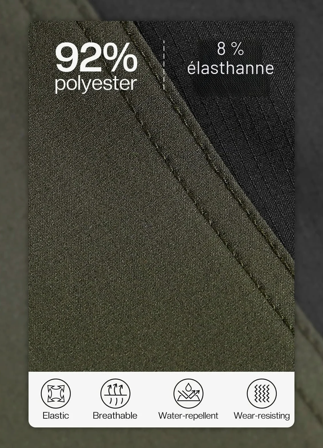 BERGRISAR Short de cyclisme pour homme avec poches zippées 1806BG